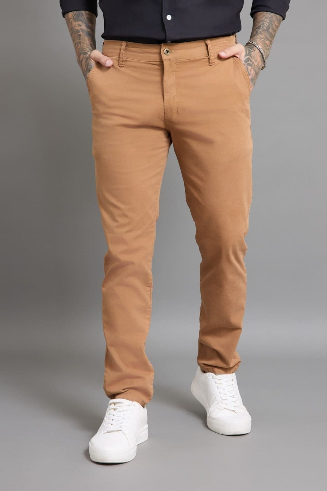 Imagem principal Calça Sarja Sport Fino Masculina Casual Color Dialogo Jeans Caqui DIALOGO cáqui caqui