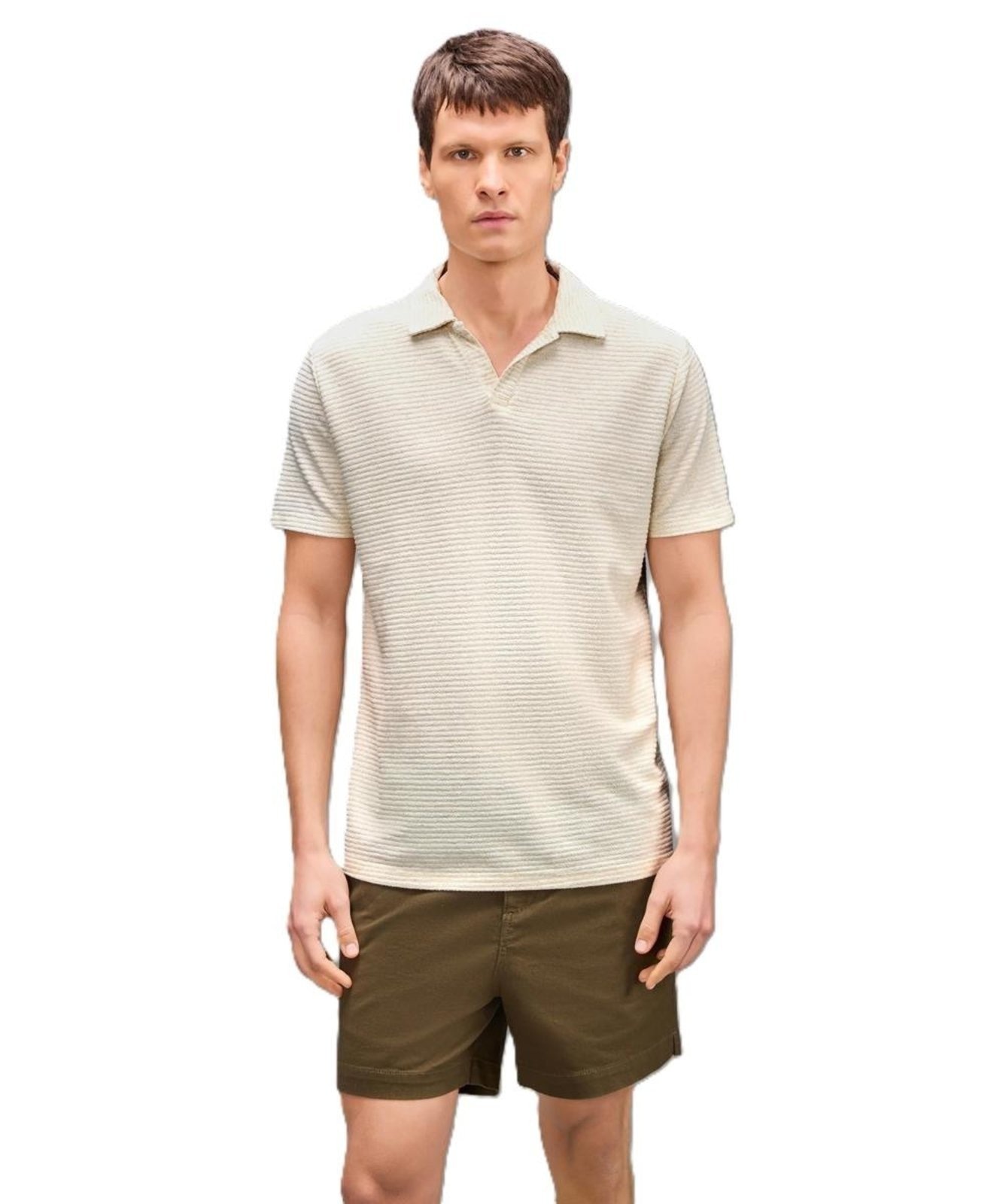 Imagem principal Polo Bata Listrado Oliveiras Reserva off-white