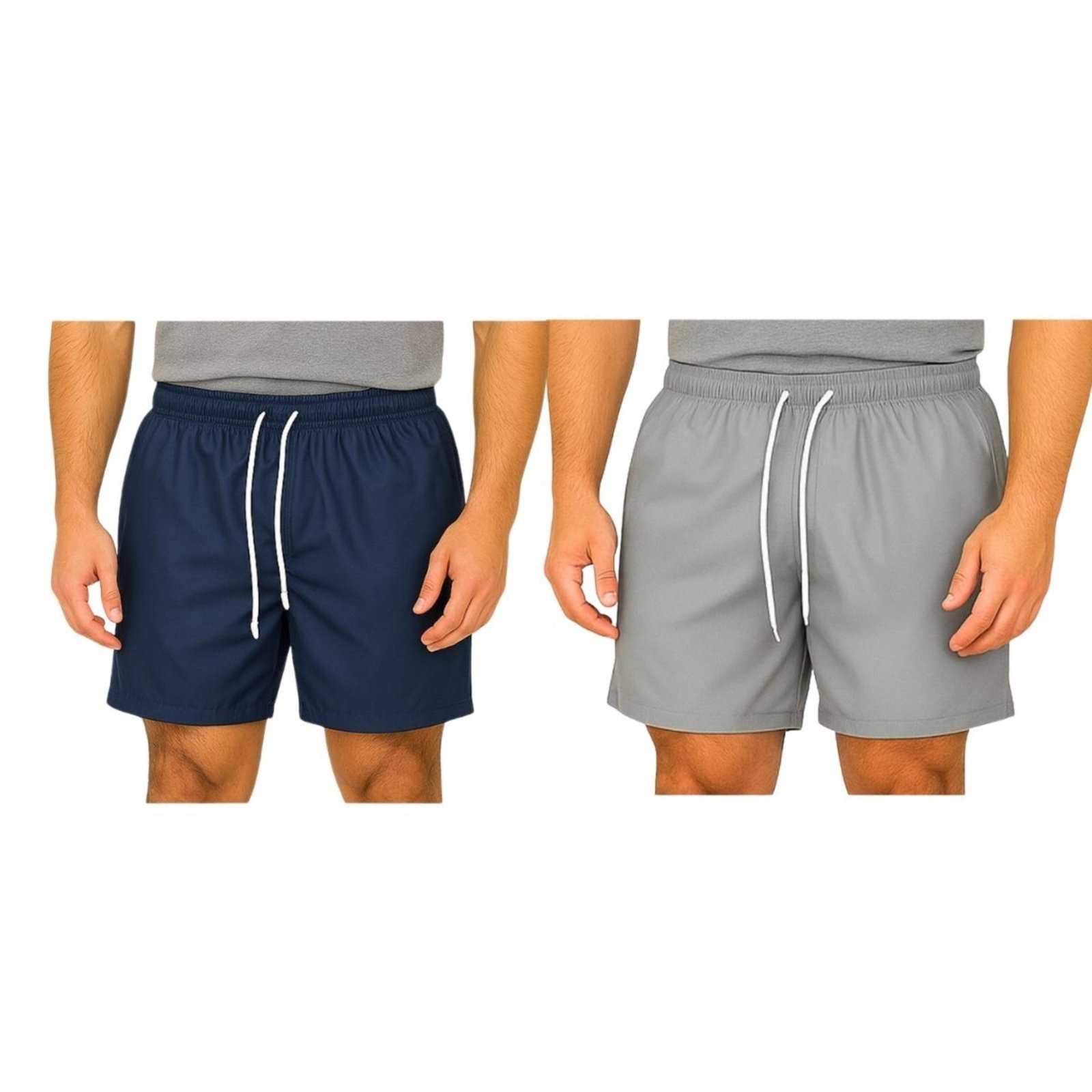 Imagem principal Kit 2 Bermudas Tactel Masculina FMF Esportiva Academia Praia Casual FMF cinza