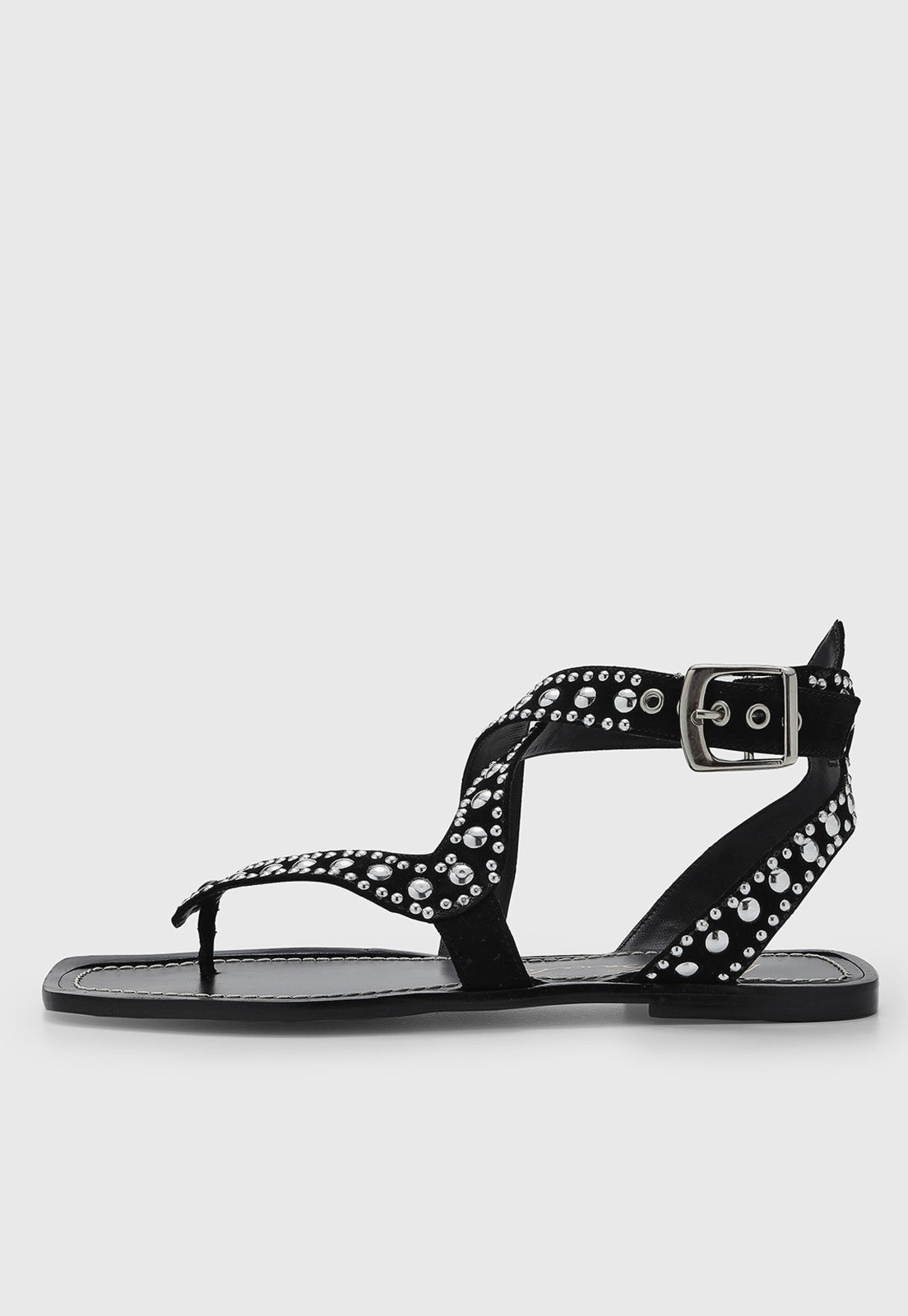 Imagem principal Rasteira Feminina Luiza Barcelos Pedrarias Preta Luiza Barcelos preto