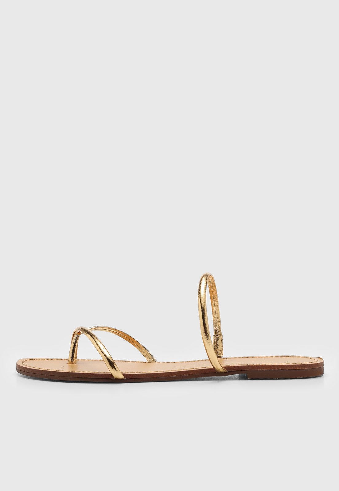 Imagem principal Rasteira Feminina Luiza Barcelos Tiras Metalizada Dourada Luiza Barcelos dourado