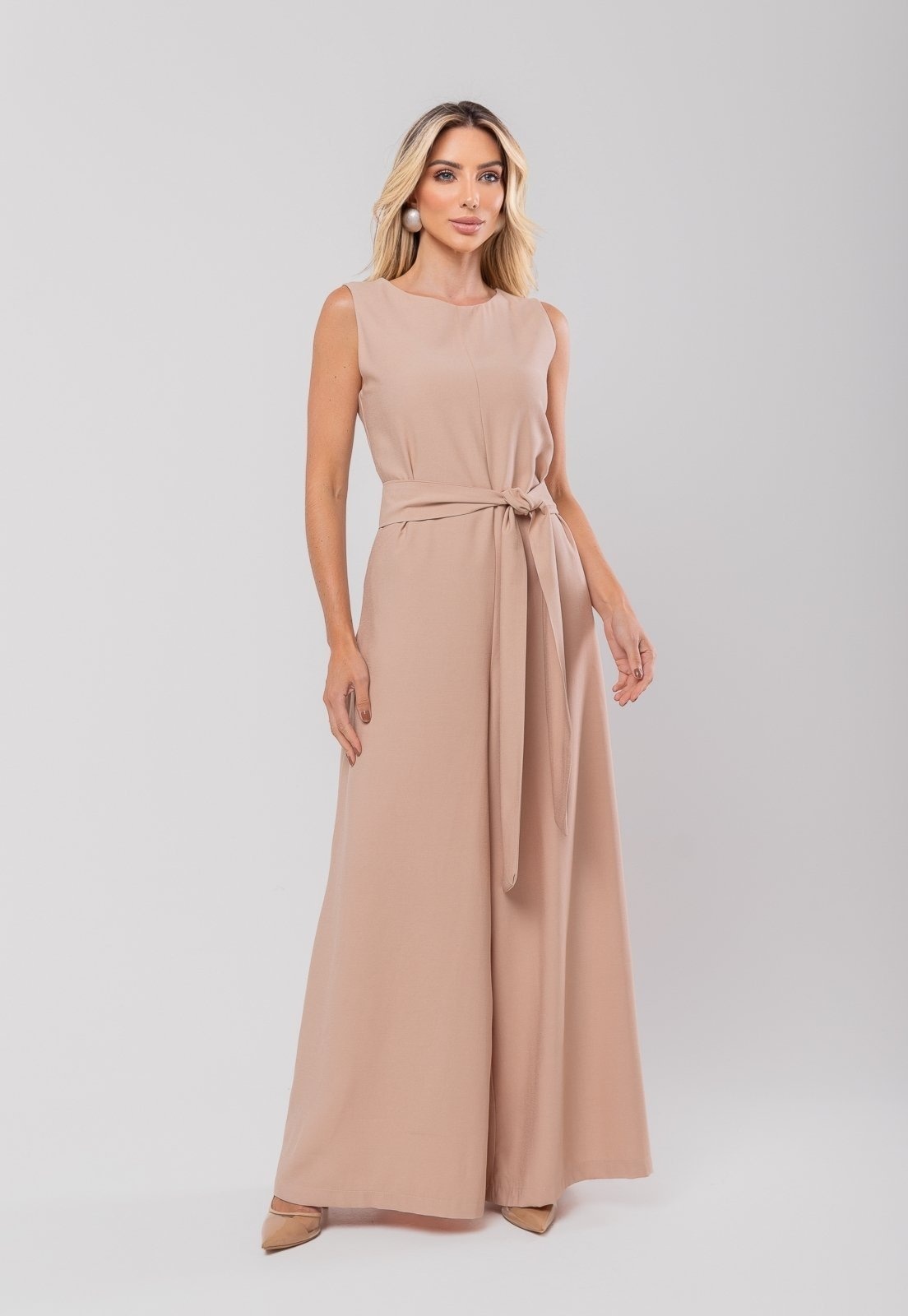 Imagem principal Macacão Regata Feminino Alfaiataria Pantalona Salvatore Fashion Salvatore Fashion nude