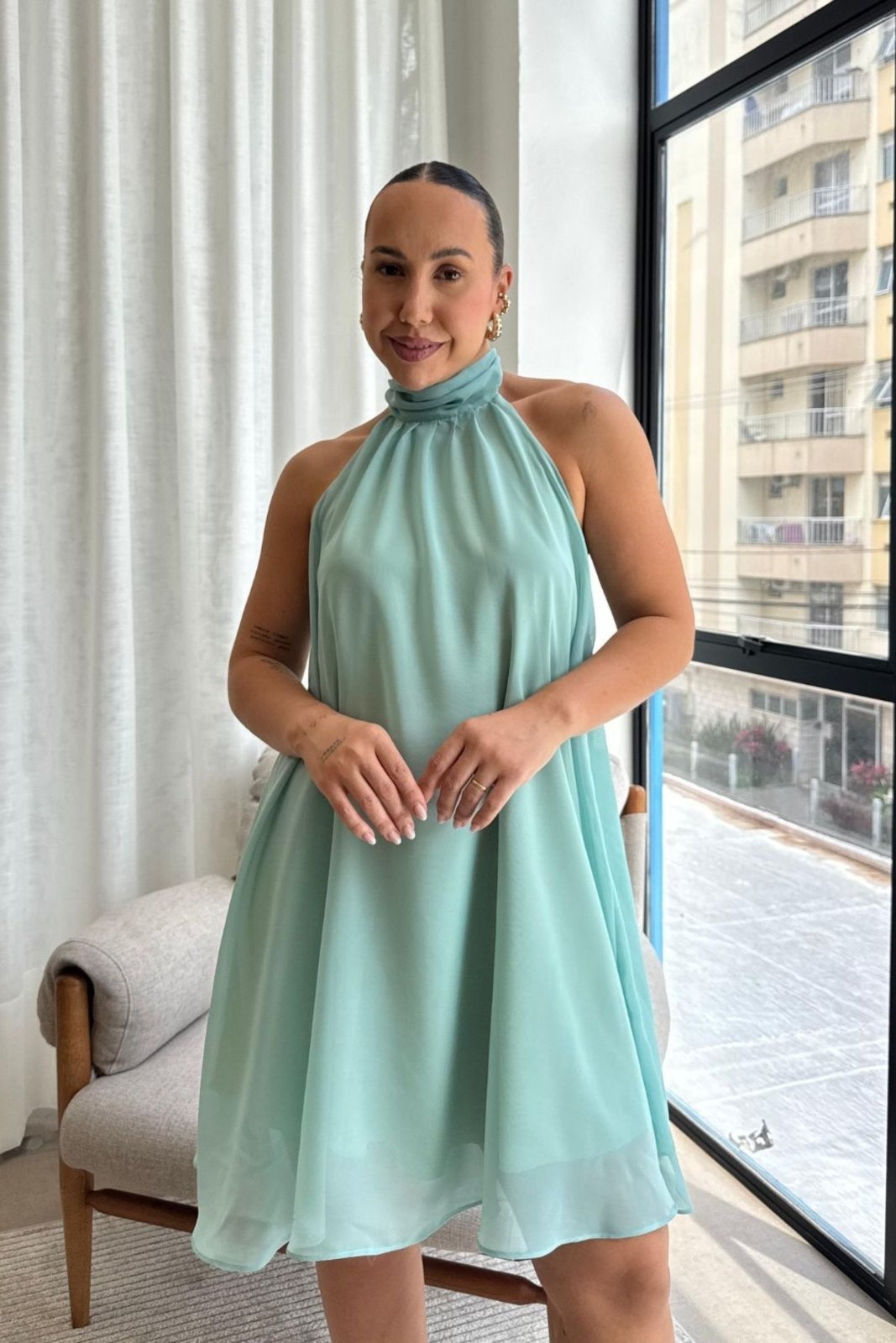 Imagem principal Vestido Vanibele Curto Claro Vanibele verde