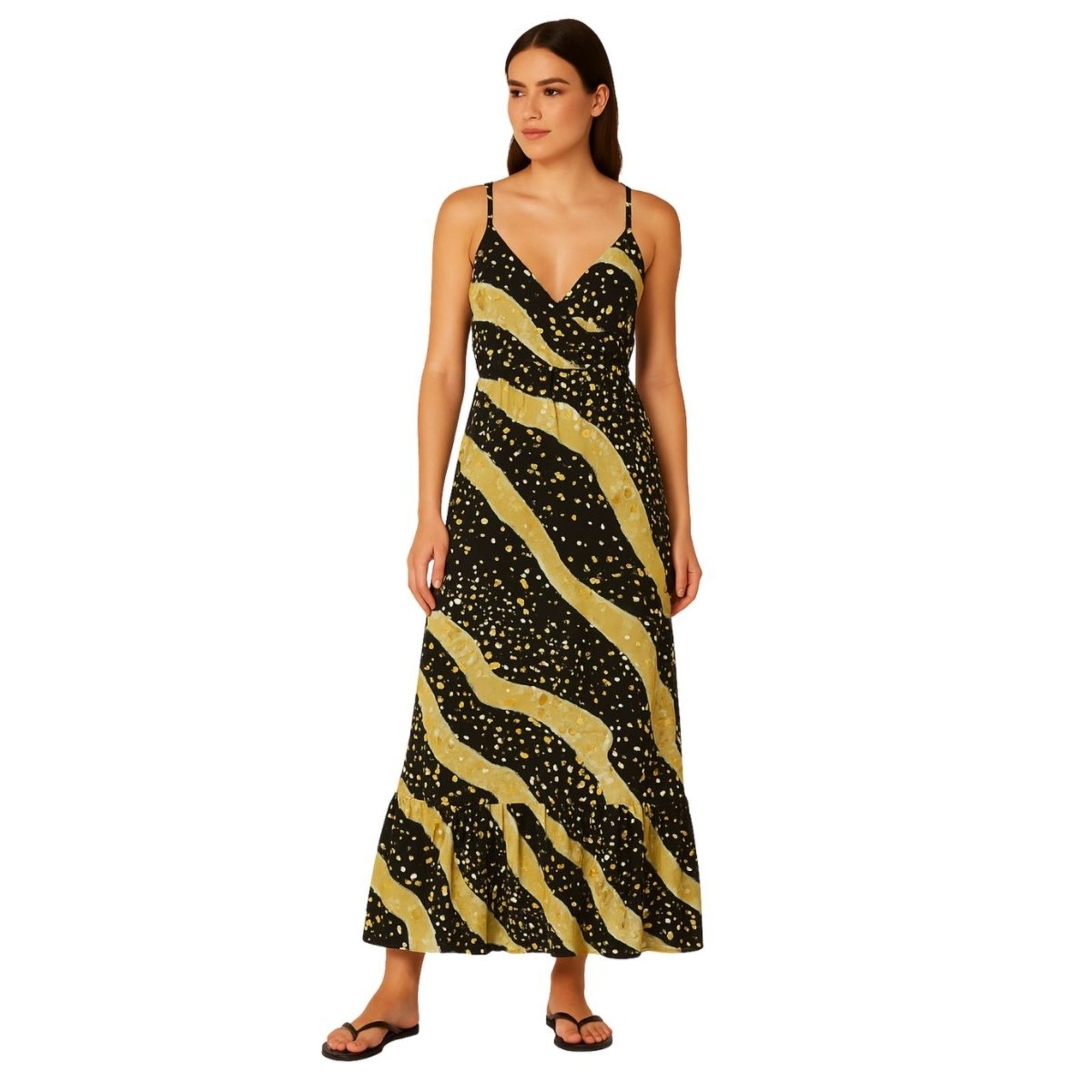 Imagem principal Vestido Longo FMF Indiano Estampado Feminino FMF preto