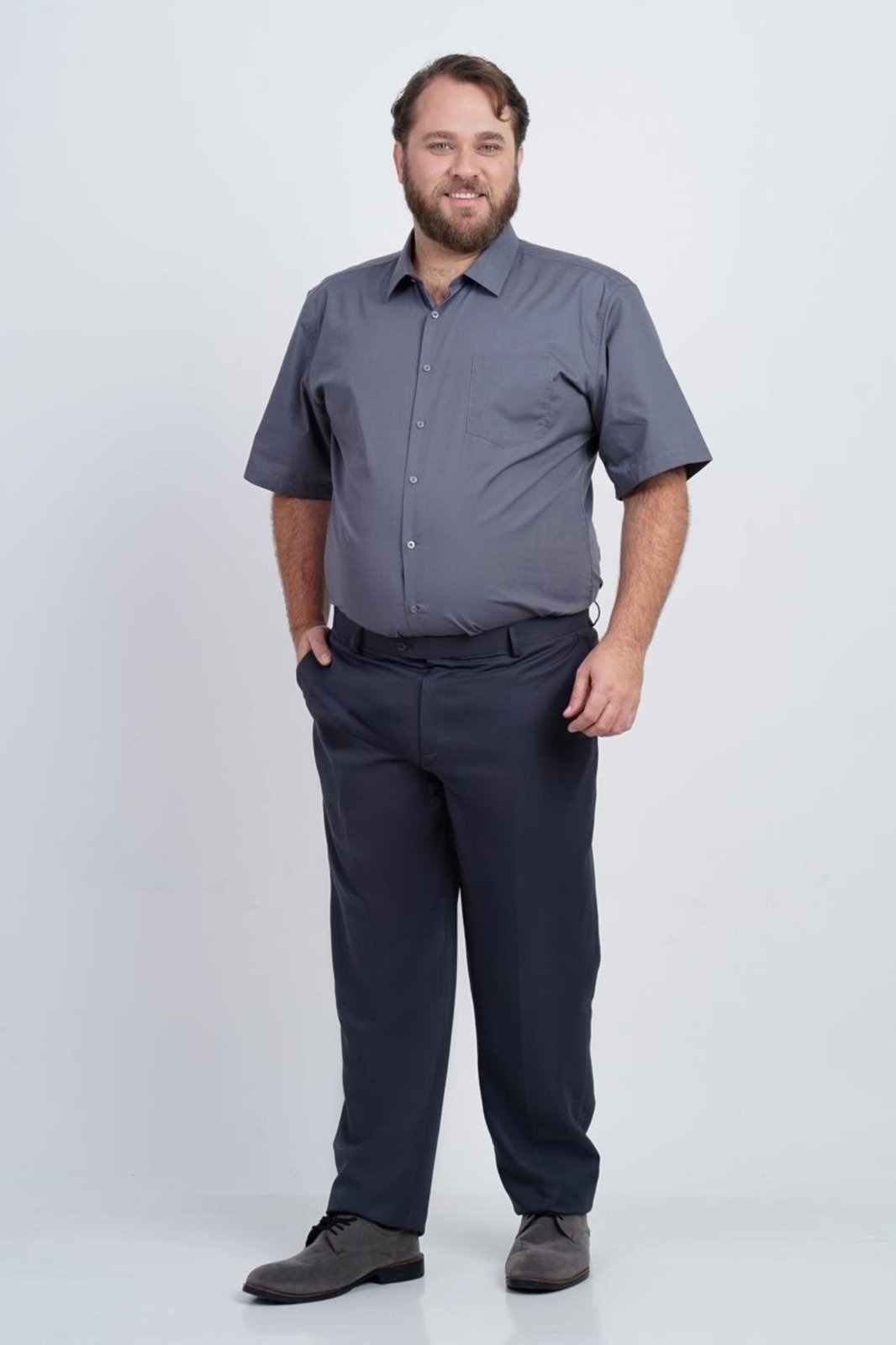 Imagem principal Calça Social Masculina SH Fashion Plus Size Chumbo Confortável Para Dia a Dia SH FASHION cinza