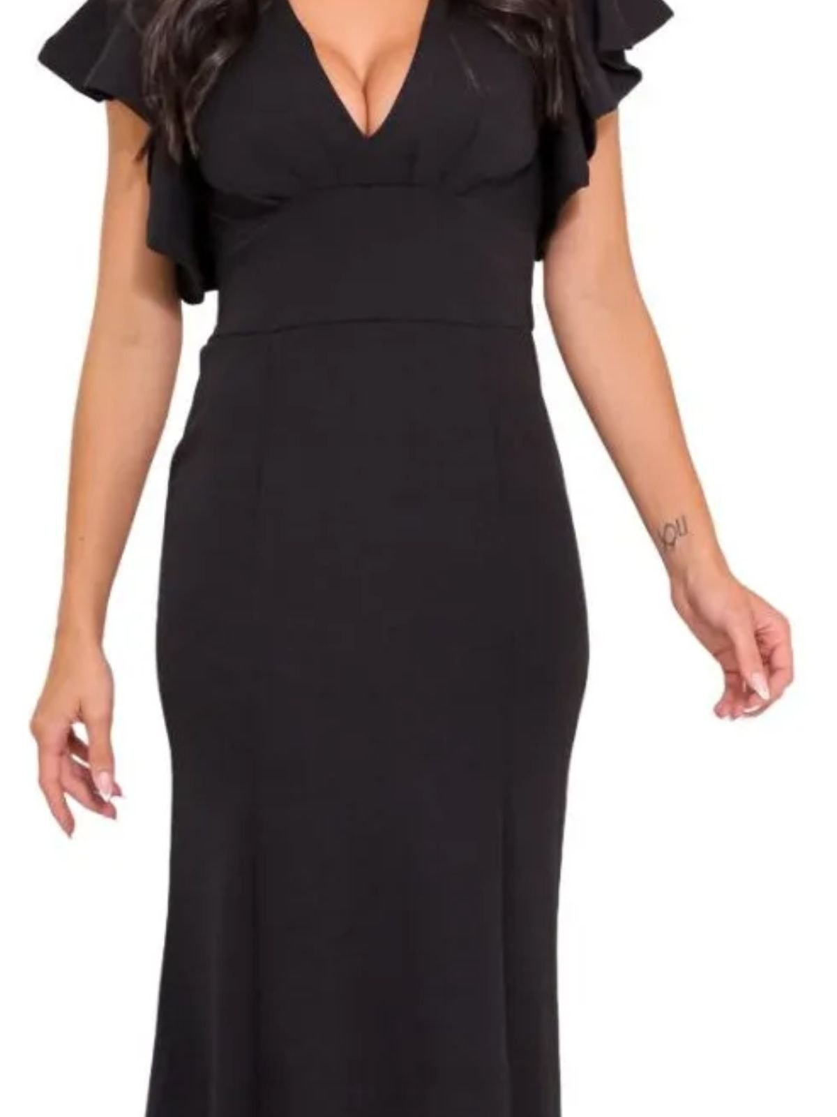 Imagem principal Vestido Summer body Feminino Longo Manga Sino Evase Decotado Festa Summer Body preto