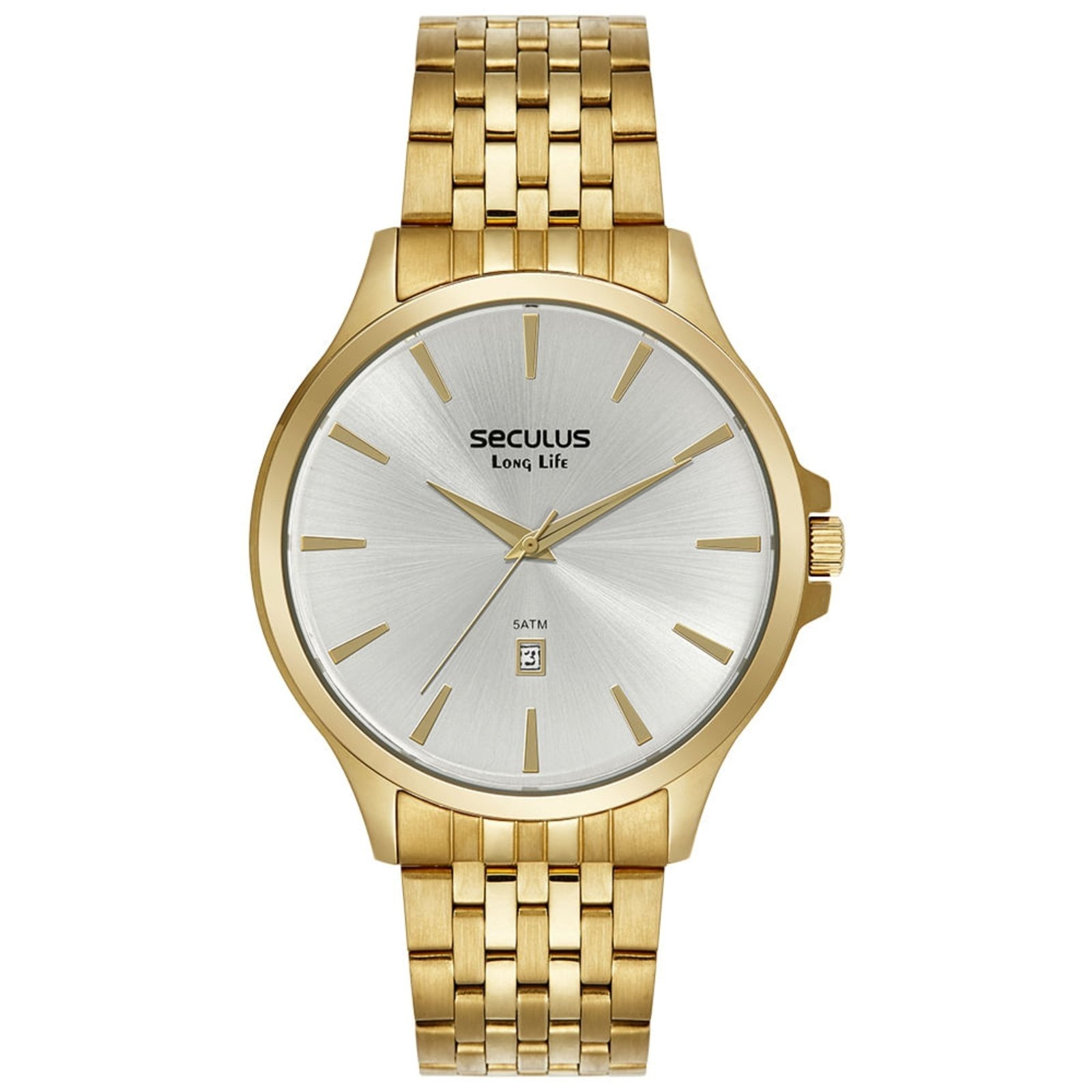 Imagem principal Relógio Masculino Aço Minimalista Seculus dourado