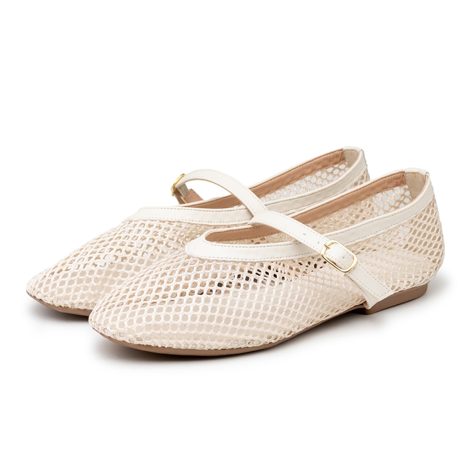 Imagem principal Sapatilha Boneca em Tela com Tira de Fivela 5400 Off White Flor da Pele off-white white