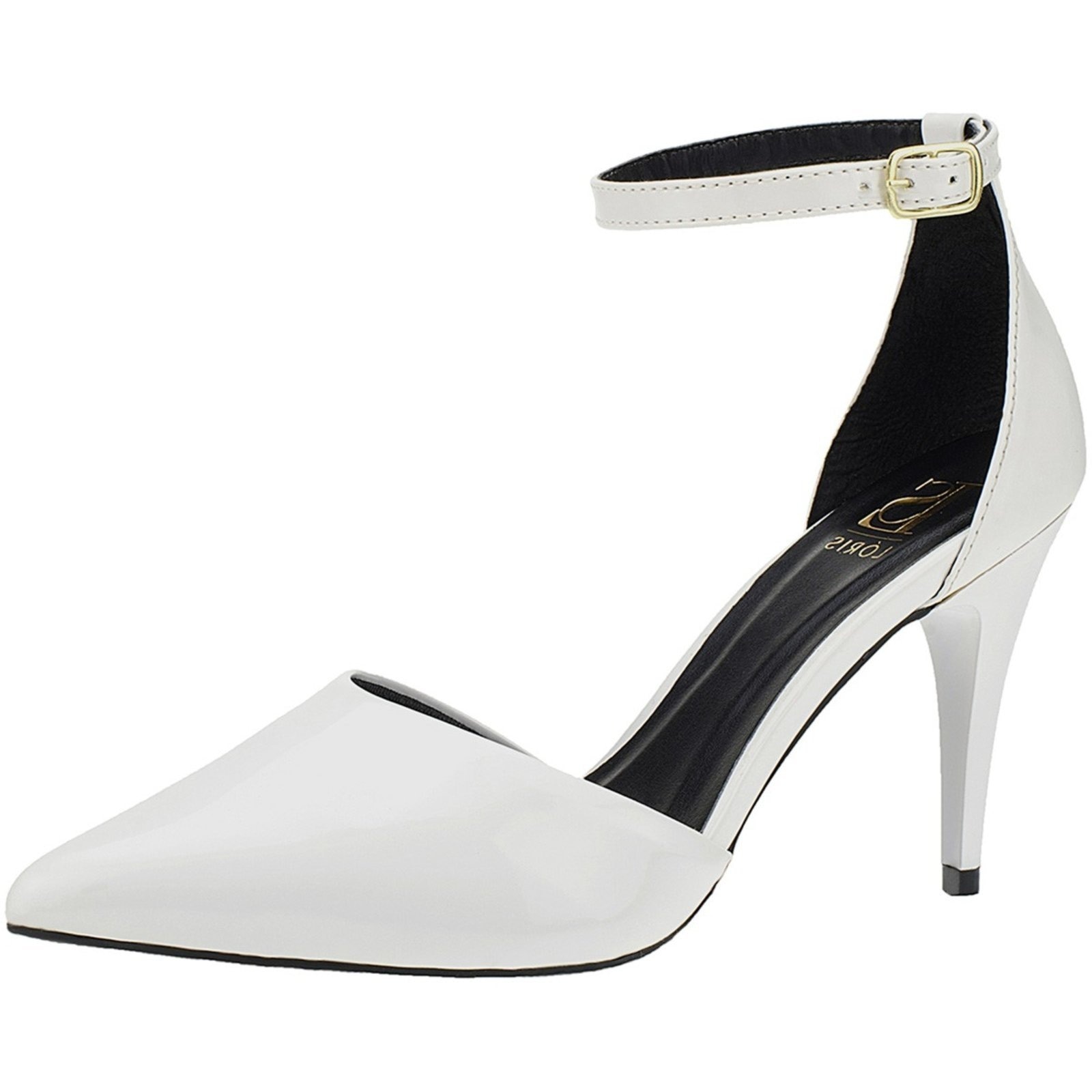 Imagem principal Sandália Salto Alto Lóris Shoes Scarpin de Fivela Sapato Bico Fino Stilleto 9000 LÓRIS SHOES branco