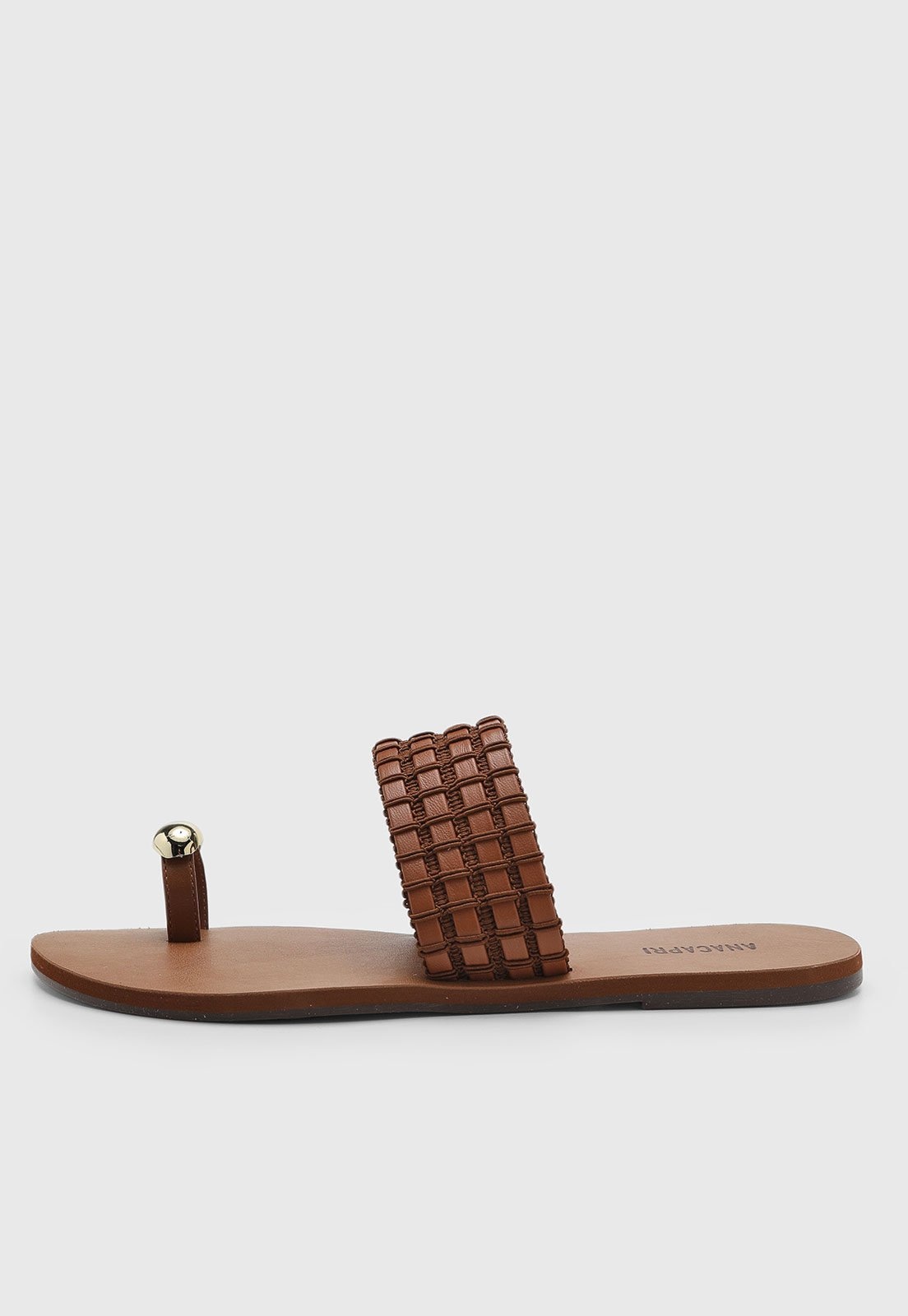 Imagem principal Rasteira Feminina Anacapri Tiras Tramadas Anacapri marrom