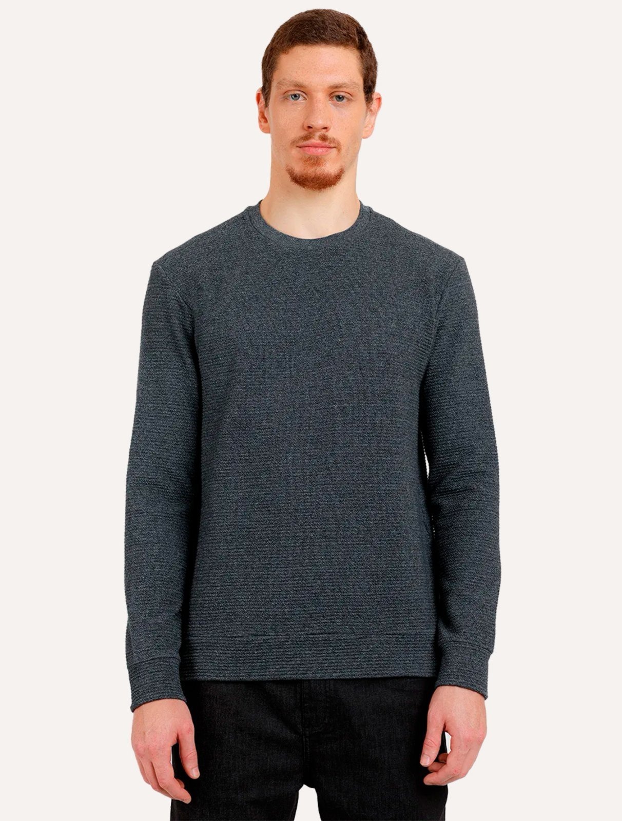 Imagem principal Moletom Aramis Masculino Crewneck Mouline Chumbo Mescla Aramis cinza