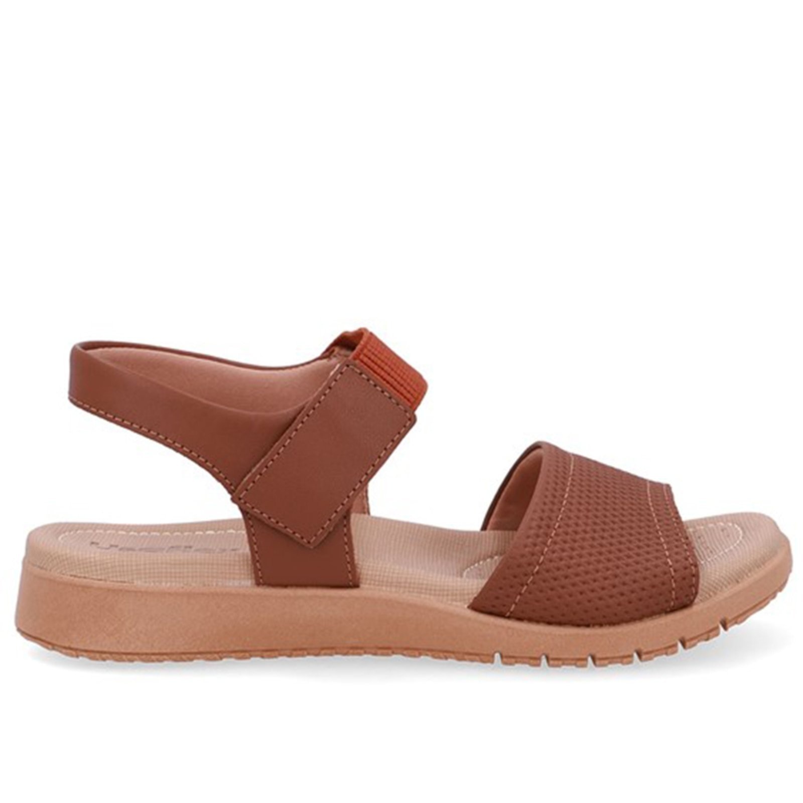 Imagem principal Sandália Salto Baixo Couro Fecho-Flex Usaflex canela - 003 Usaflex marrom