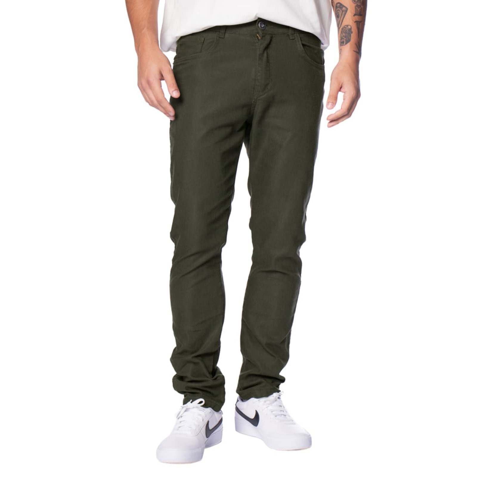 Imagem principal Calça Sarja Masculina Gangster Slim Militar Gangster verde