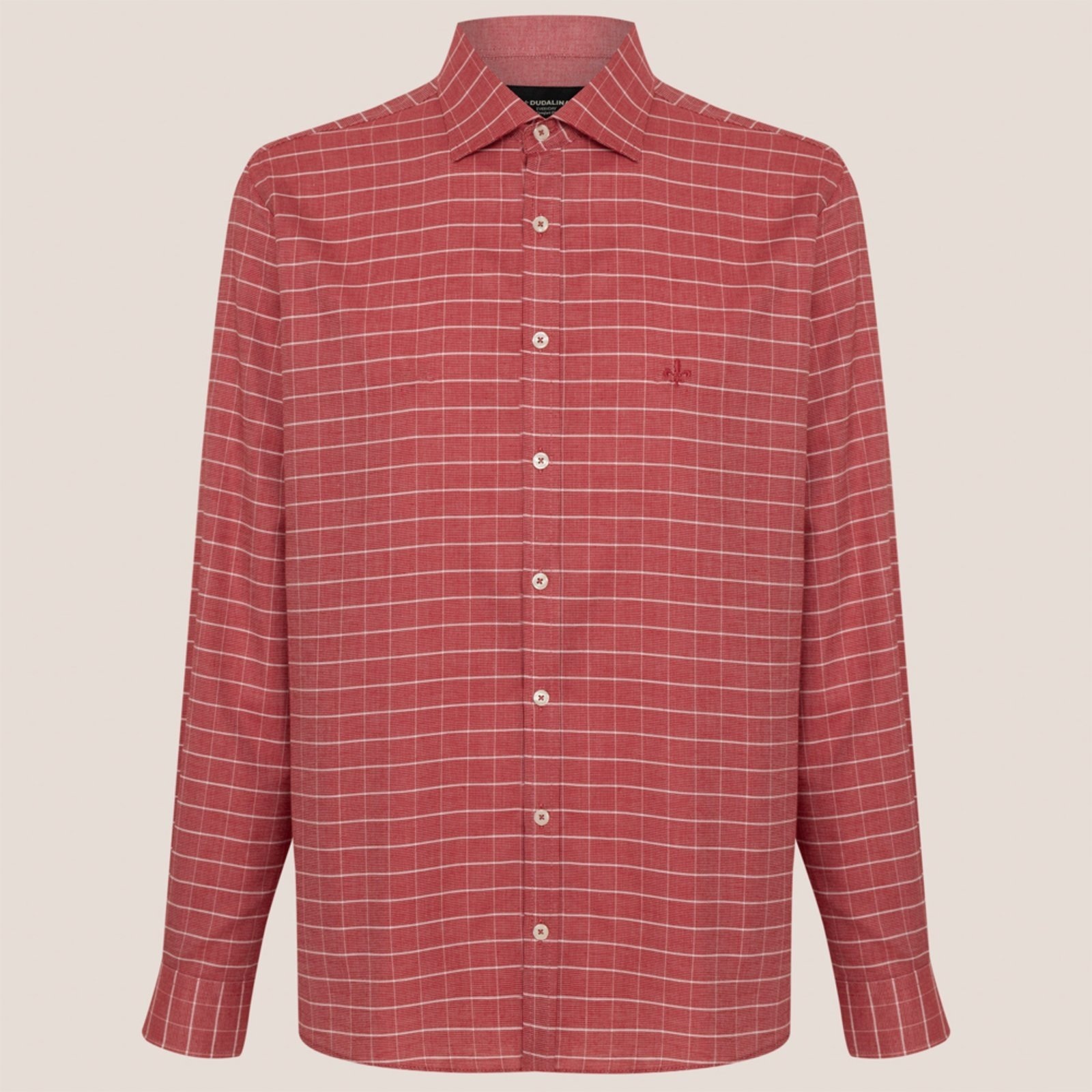 Imagem principal Camisa Dudalina Comfort Oxford Xadre Ve26 Masculino Dudalina vermelho