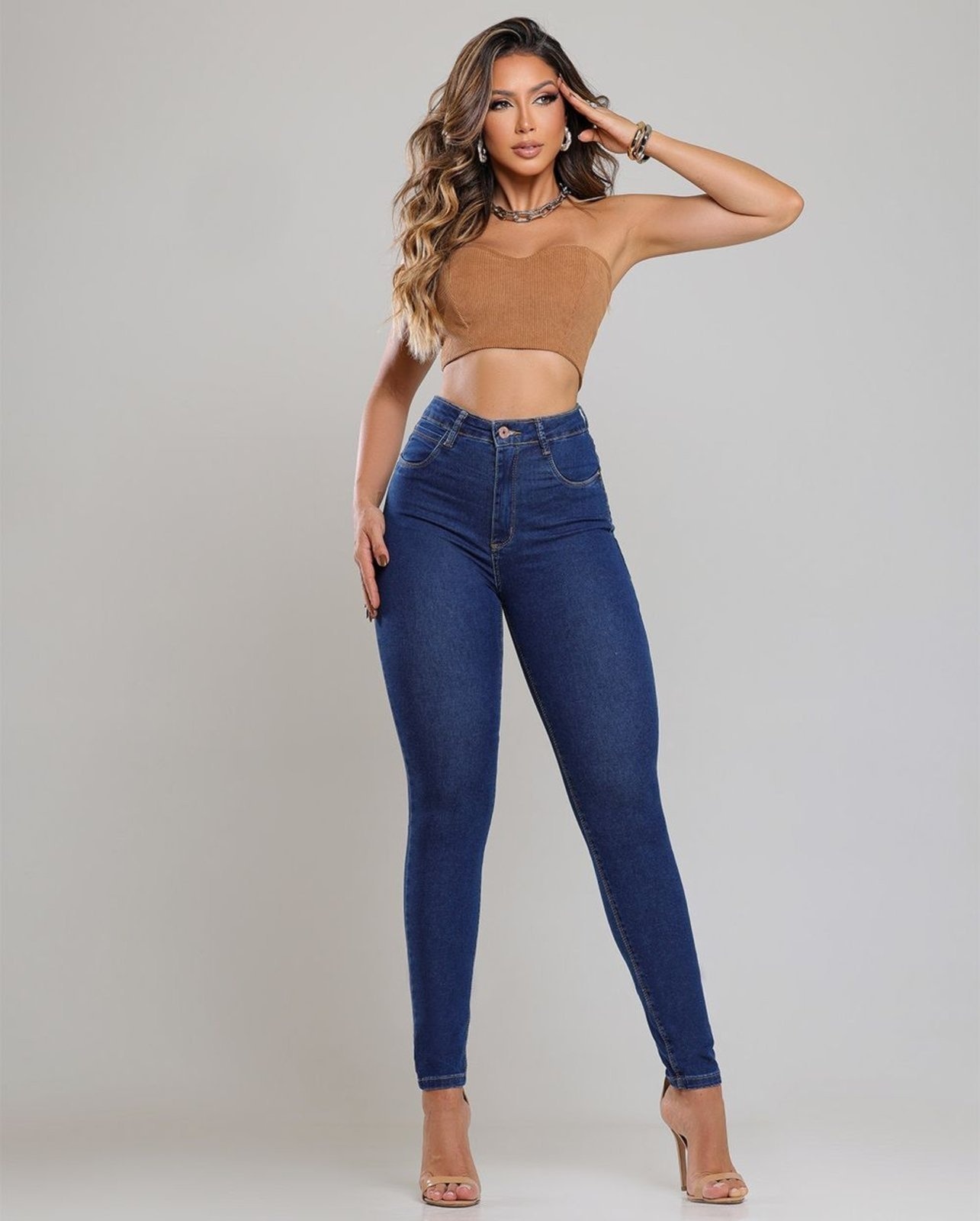 Imagem principal Calça Skinny Hot Feminina Cintura Alta 00510 Escura Consciência jeans