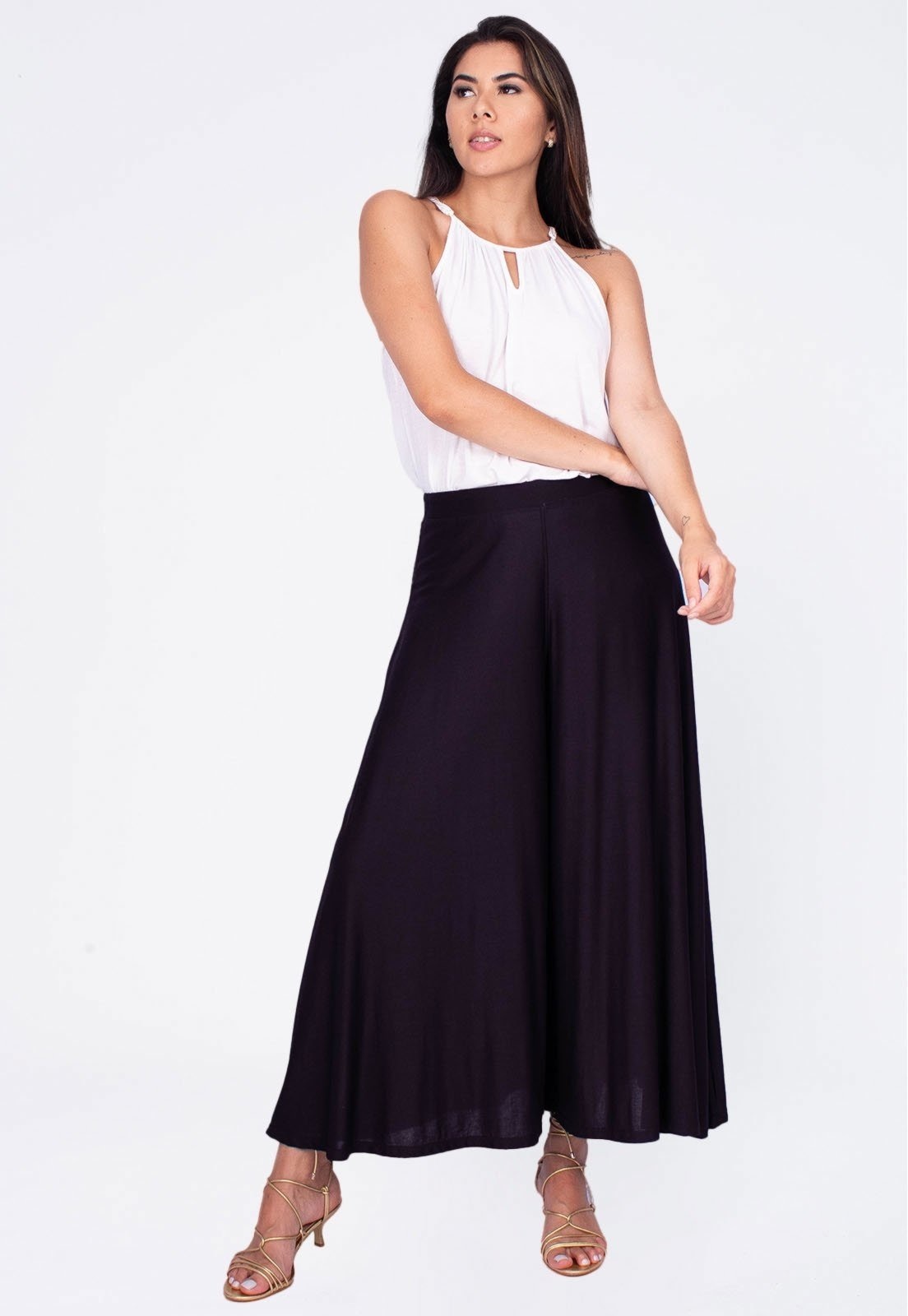 Imagem principal Calça Amazonia Vital Pantacourt Saia Malha Macaúba Preta Amazonia Vital preto