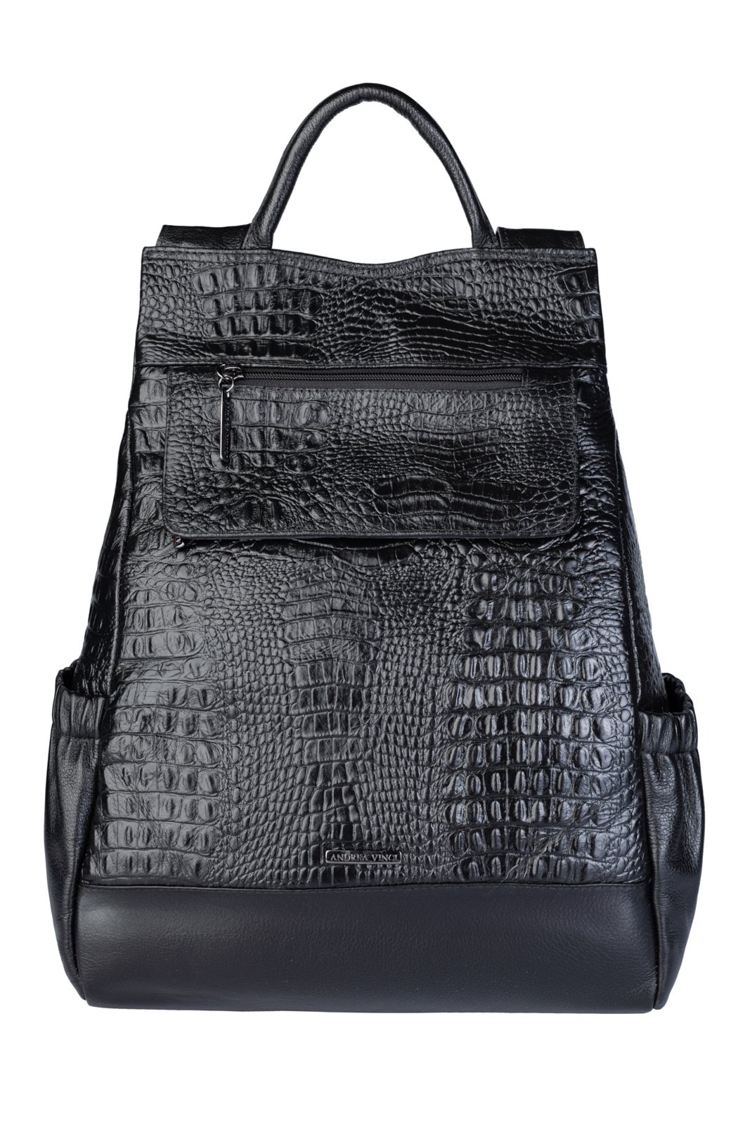 Imagem principal Mochila Andrea Vinci Antifurto De Couro Croco Grafite Suelen Andrea Vinci preto