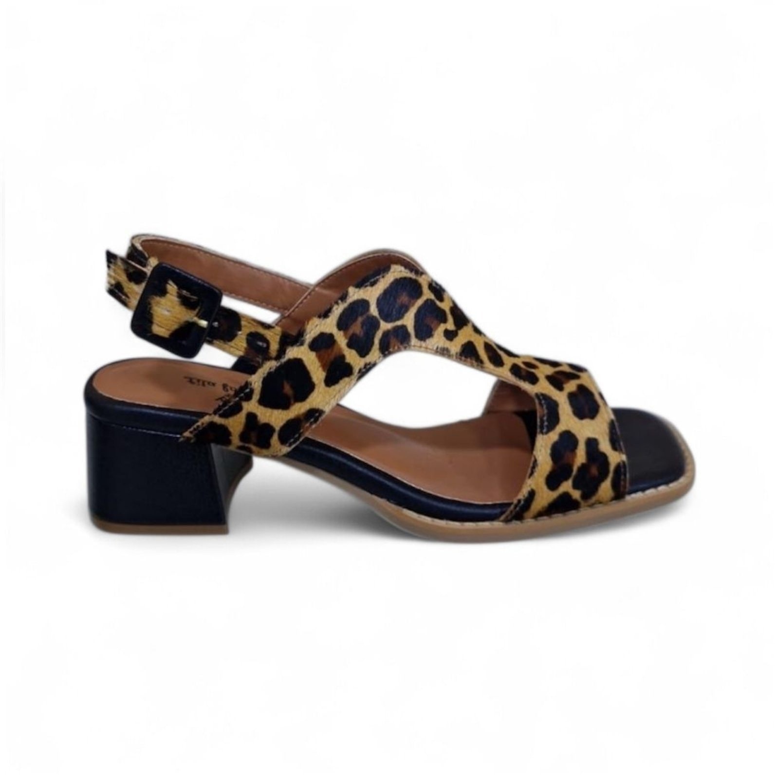 Imagem principal Sandália Feminina Dinapoli em Couro 916-05 Animal Print Dinapoli onça claro/preto