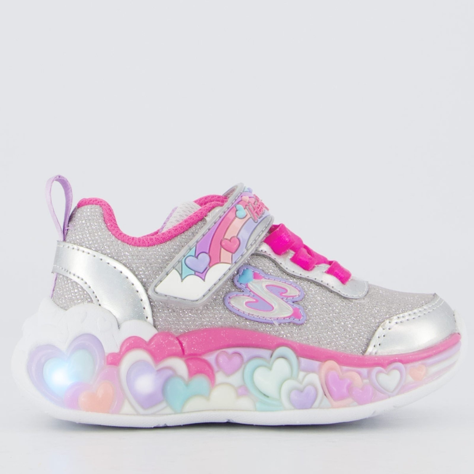 Imagem principal Tênis Skechers Lights Hearts Skechers prata