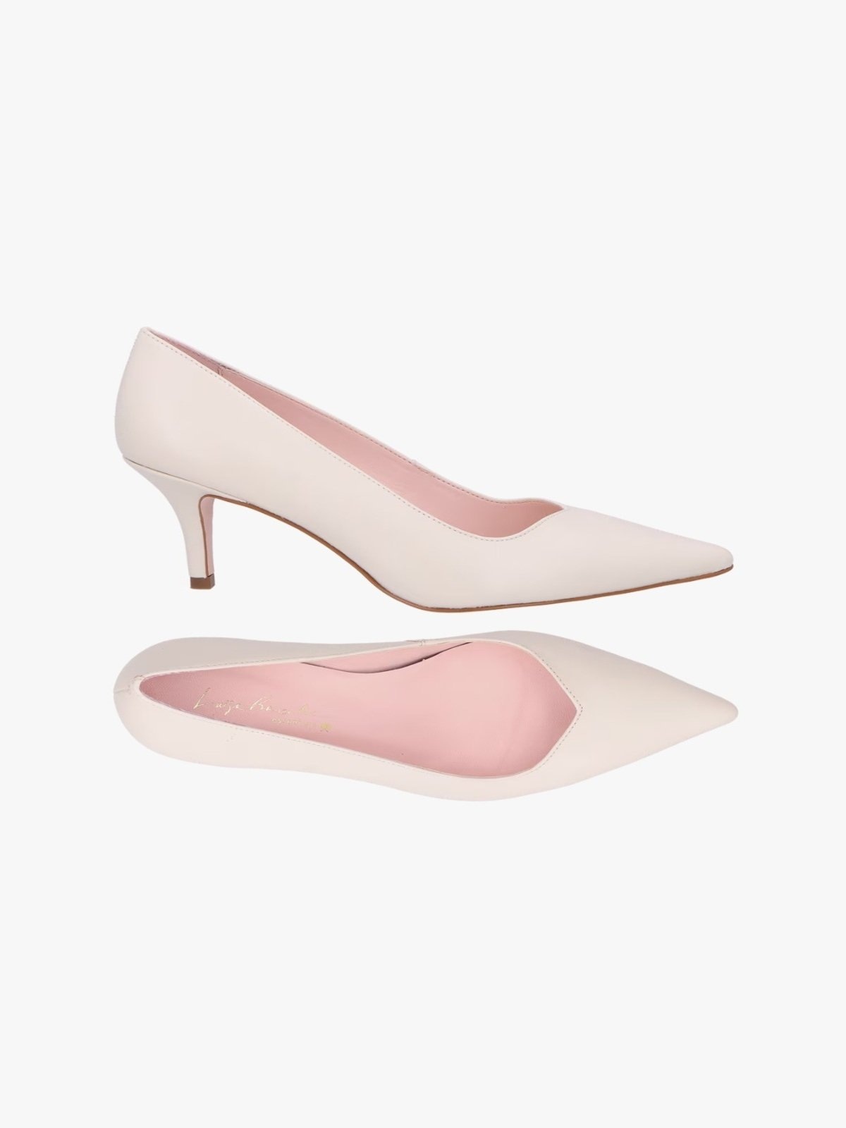 Imagem principal Scarpin Em Couro Off White De Salto Fino Médio E Bico Fino Luiza Barcelos off-white white