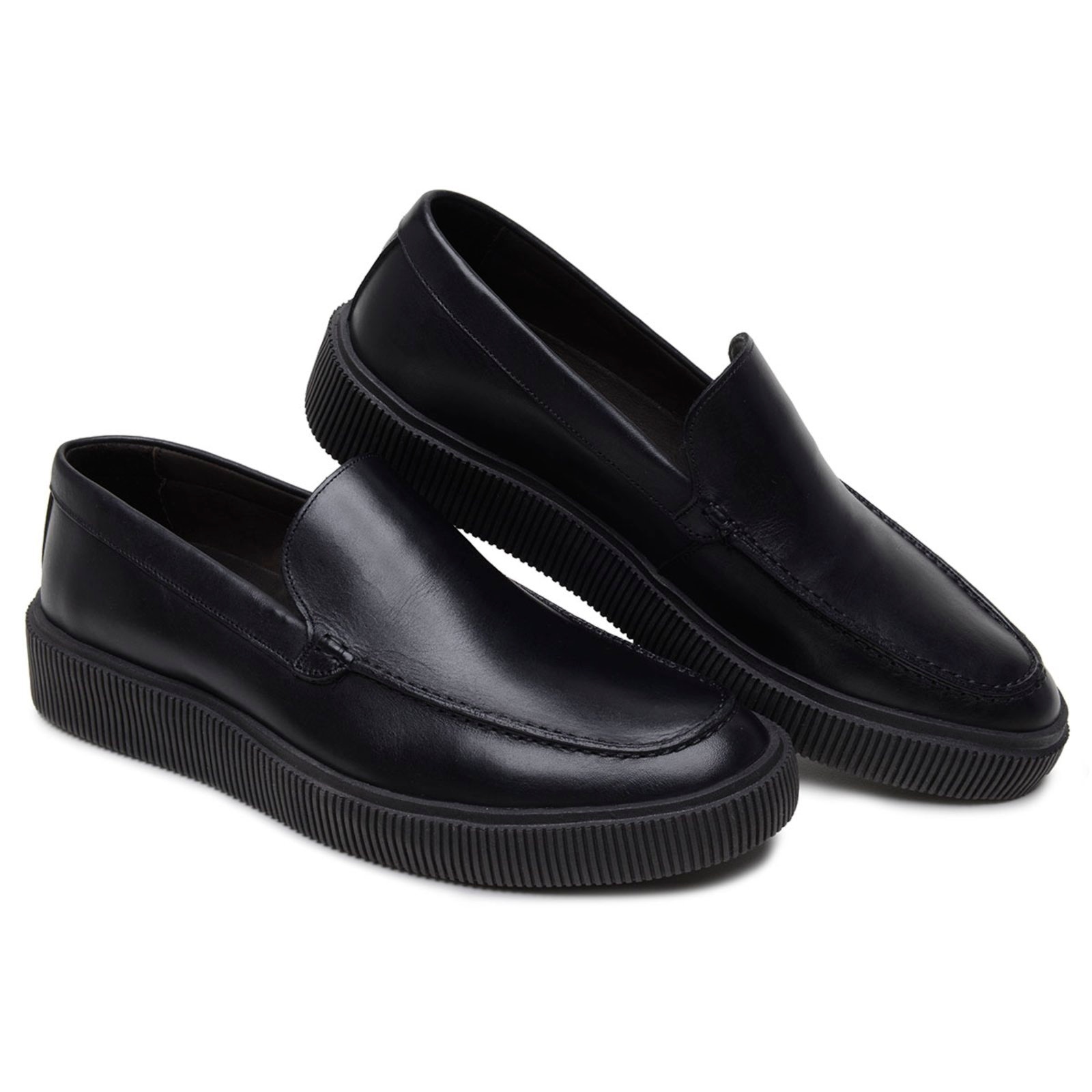 Imagem principal Sapato Casual Masculino Anna Andrade Dockside Em Couro Mocassim Oxford Slip On Conforto Anna Andrade preto