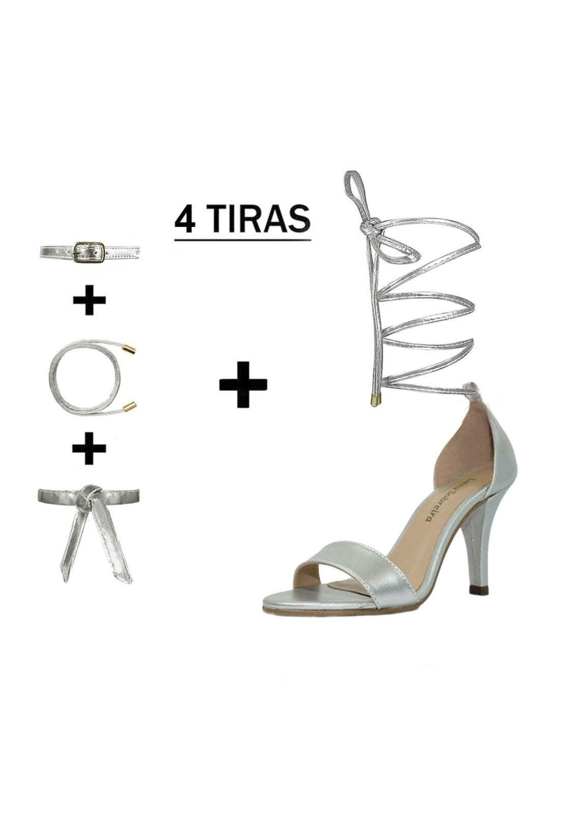 Imagem principal Sandália Troca Tira Salto Alto Luiza Sobreira Mod. 1381-2 Luiza Sobreira prata