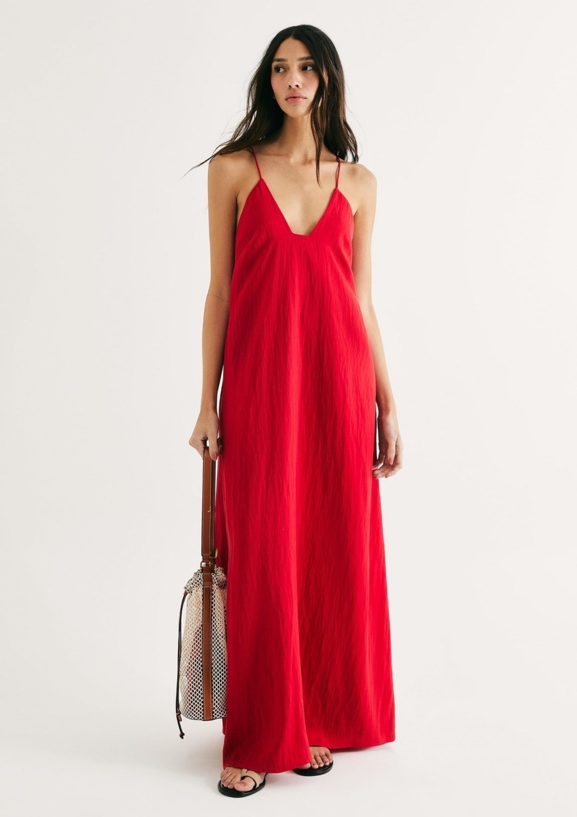 Imagem principal Vestido Longo Peach Touch Evasê Hering vermelho