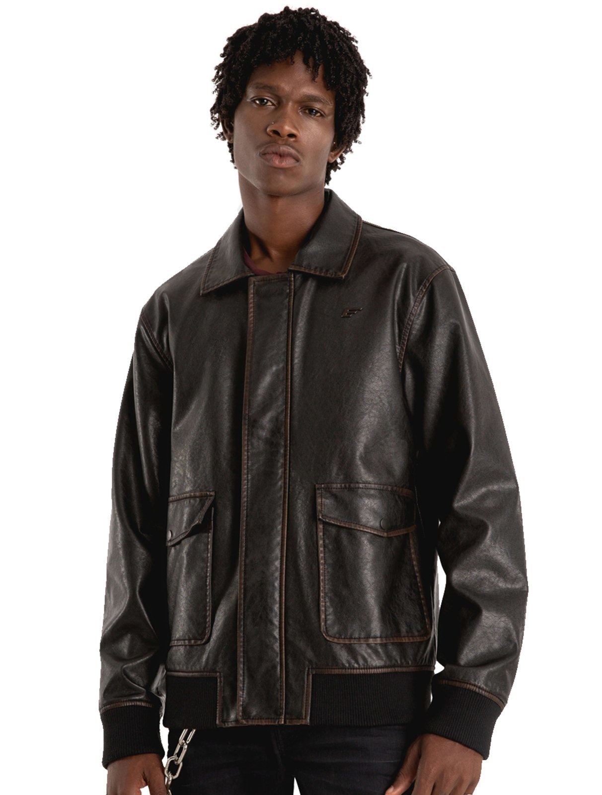 Imagem principal Jaqueta Ellus Masculina PU Washed New Aviator Preta Ellus preto