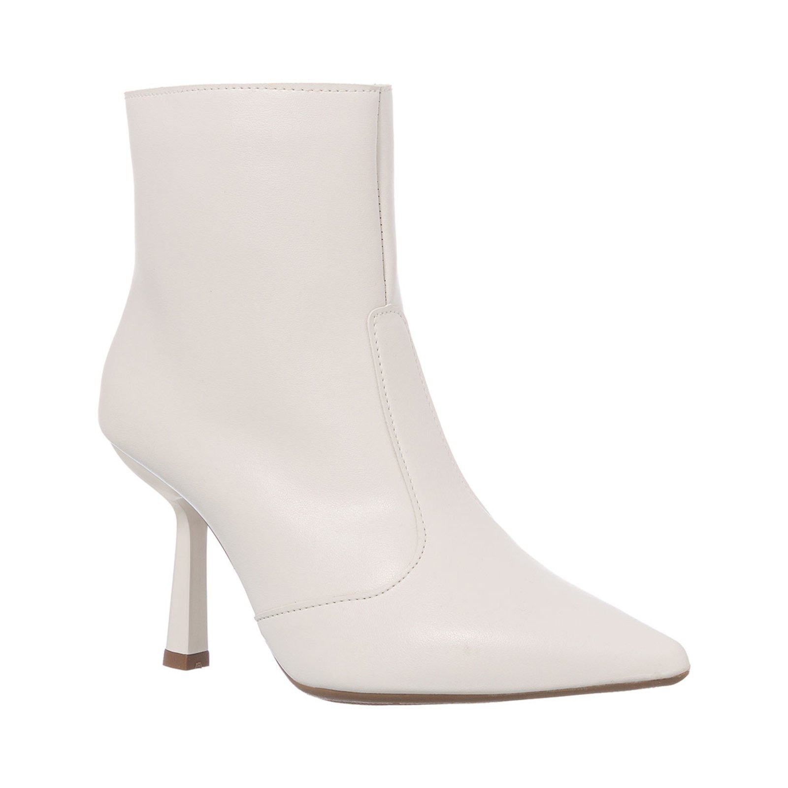 Imagem principal Bota Feminina Cano Curto Bico Fino Salto Alto Com Zíper Leve Off-white Stessy Shoes off-white white