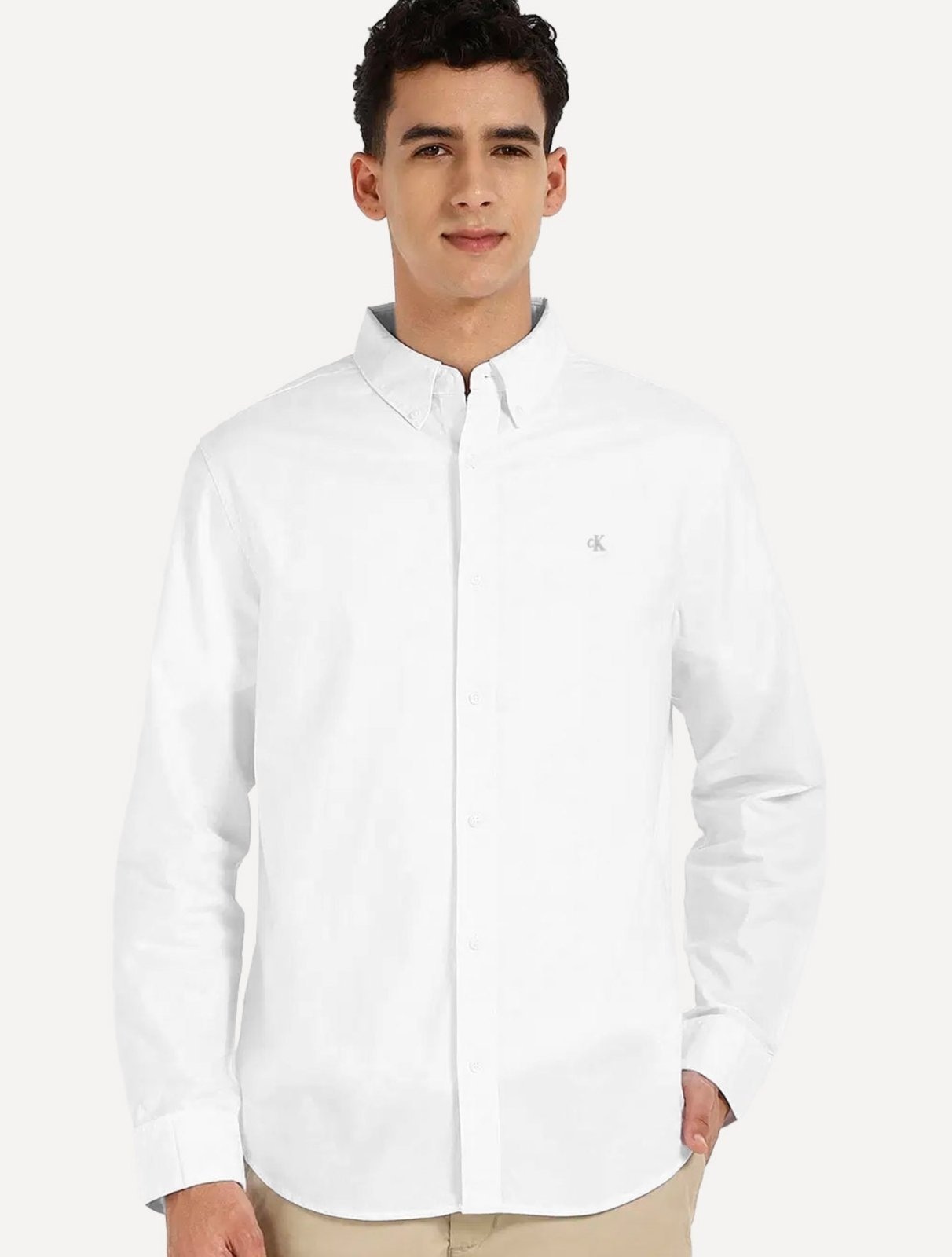 Imagem principal Camisa Calvin Klein Jeans Regular CK Grey Logo Branca Calvin Klein branco grey