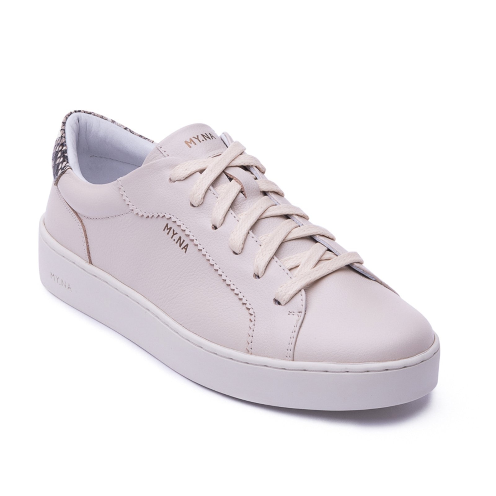 Imagem principal Tênis MY.NA Y8 Couro Legítimo Off White com detalhes em Cobra MY.NA off-white white