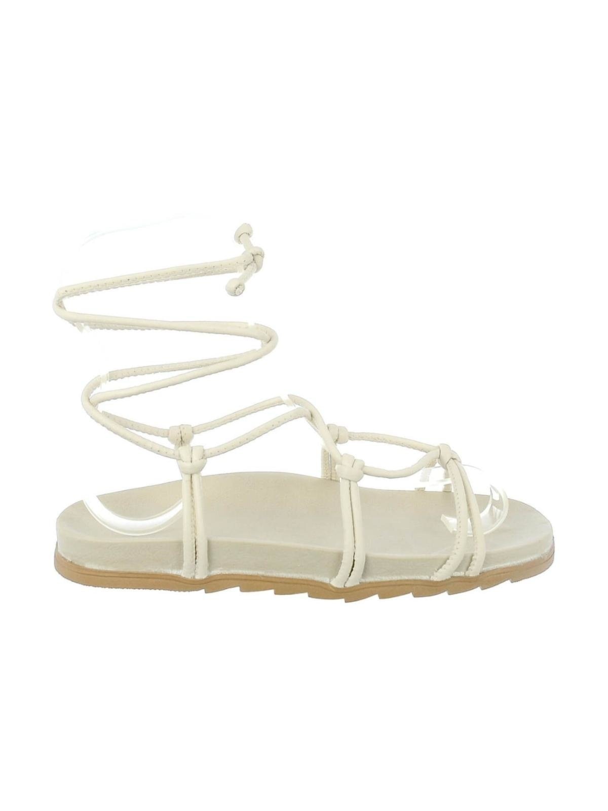 Imagem principal Sandália Feminina Birk de Amarrar Flatform Papete Anatômico Confortável Via Angel 6301 off-white VIA ANGEL off-white white