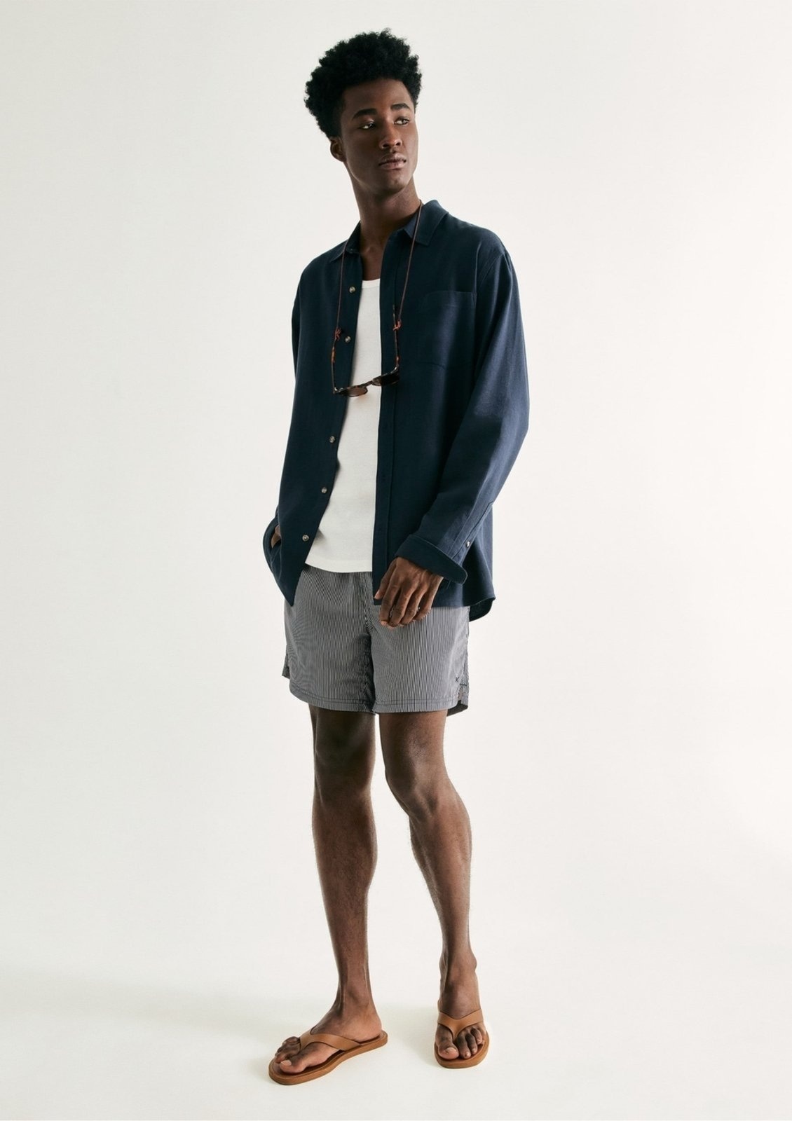 Imagem principal Shorts De Banho Masculino Listrado Hering azul