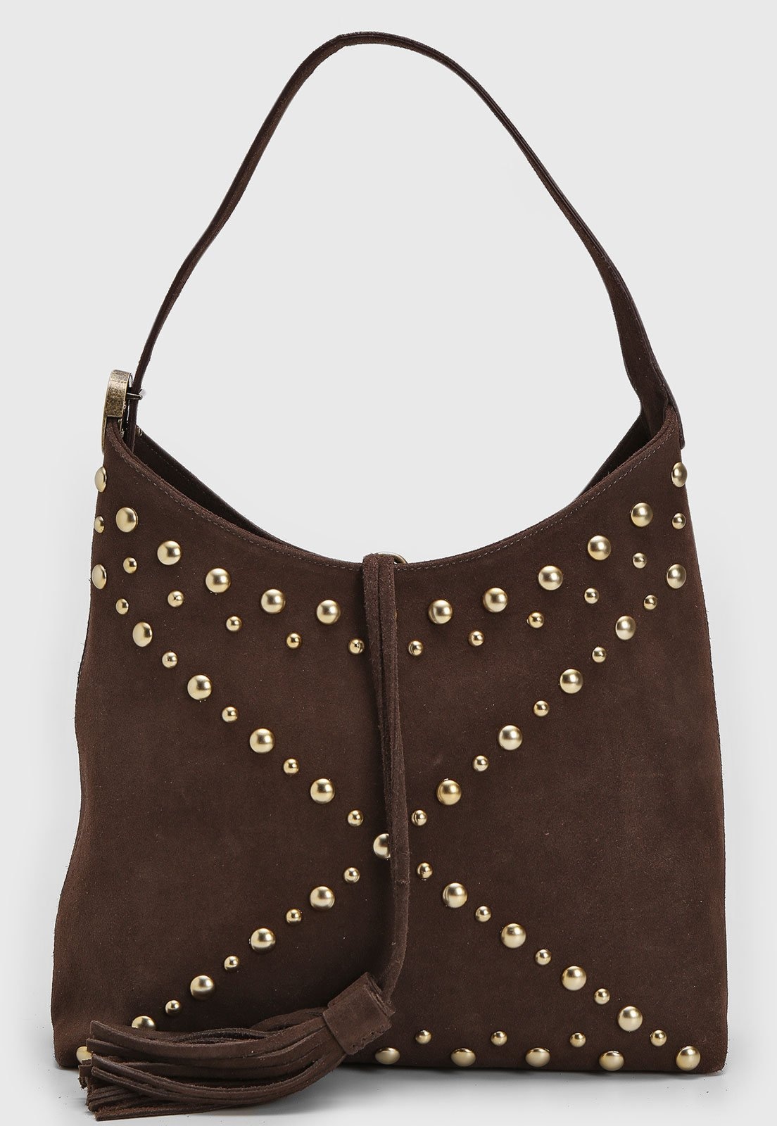 Imagem principal Bolsa Média Luiza Barcelos Aplicações Geométricas Escuro Luiza Barcelos marrom