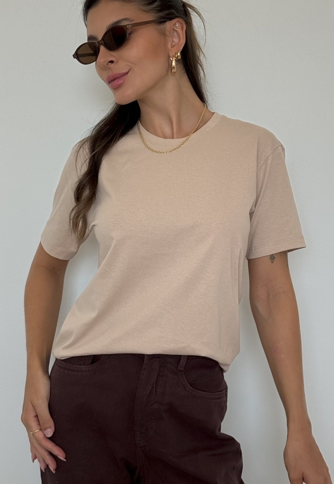 Imagem principal Camiseta Cianitas Chocolate Lisa Cianitas marrom