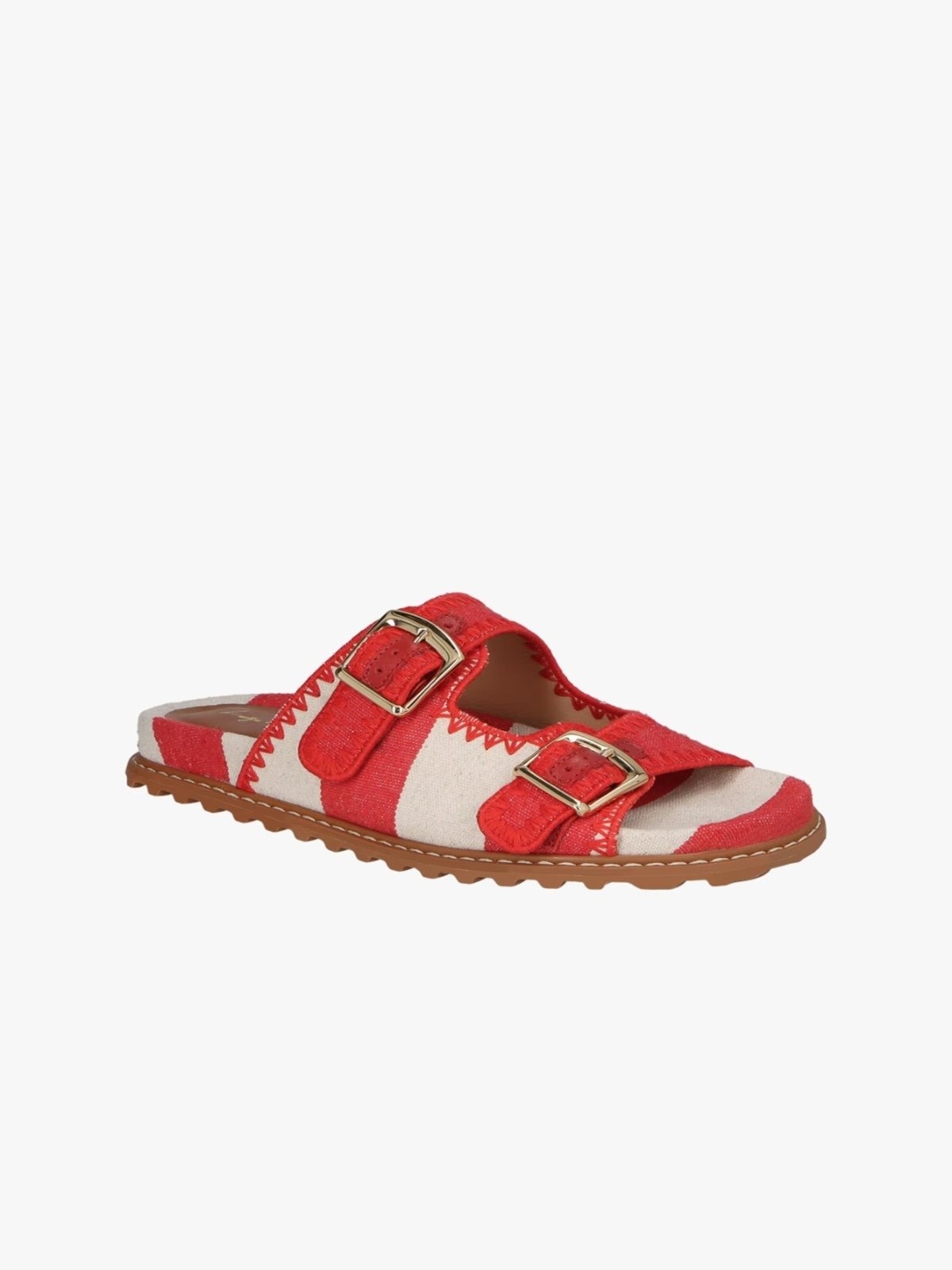 Imagem principal Sandália Luiza Barcelos Papete Listrada Com Fivela Dupla Luiza Barcelos vermelho