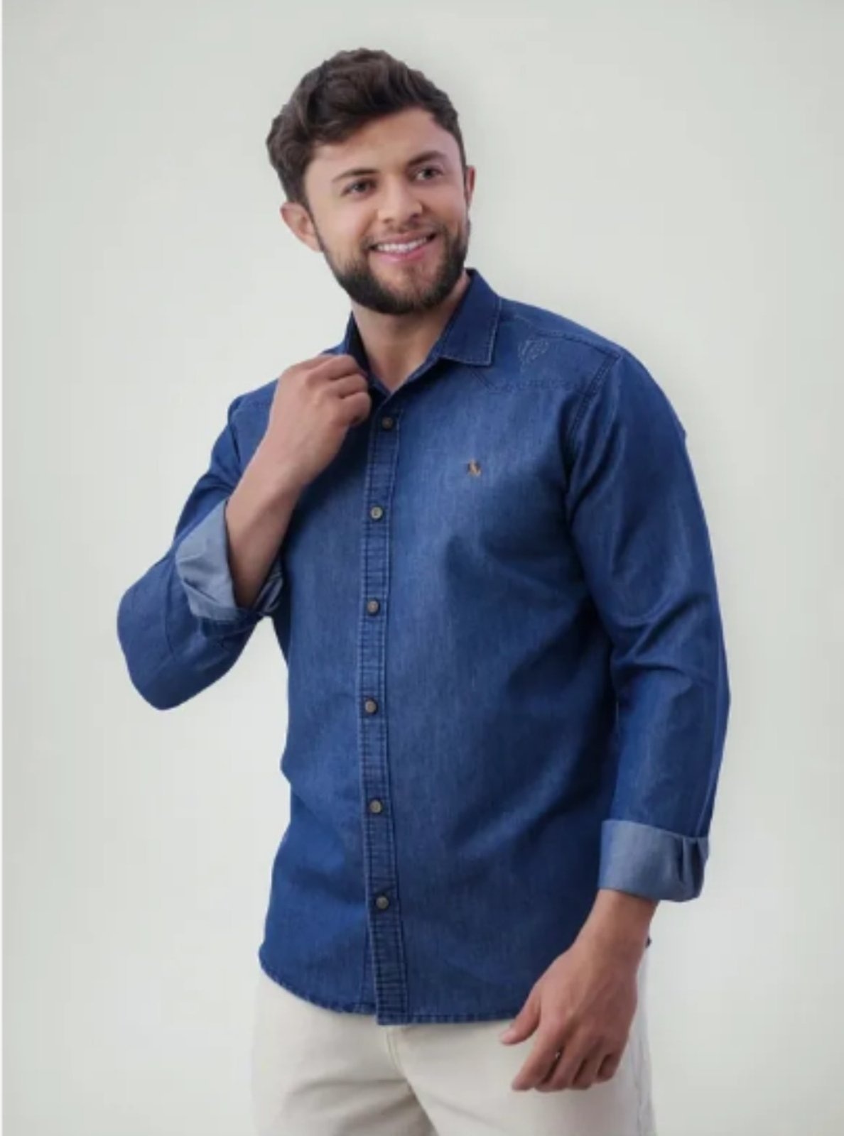 Imagem principal Camisa Jeans Amil Comfort Elite Macia Manga Longa Luxo Marinho Amil azul marinho