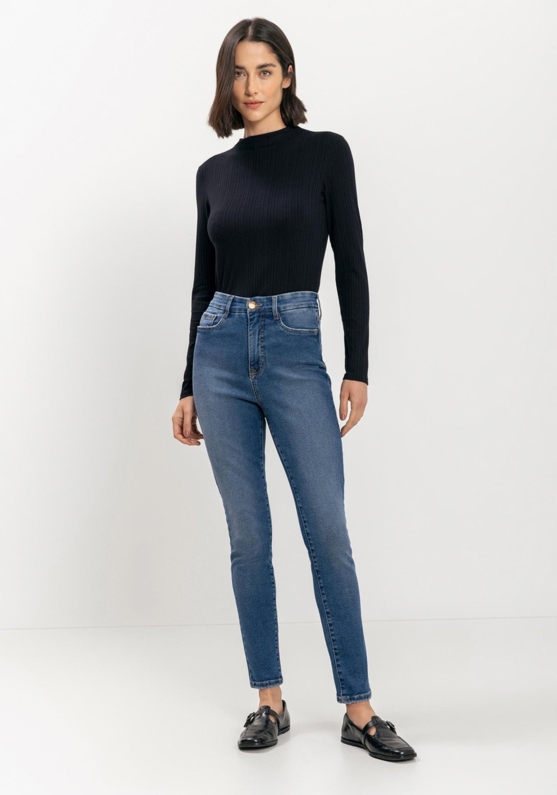 Imagem principal Calça Jeans Skinny Contour Com Bolsos E Elastano Lez a Lez azul