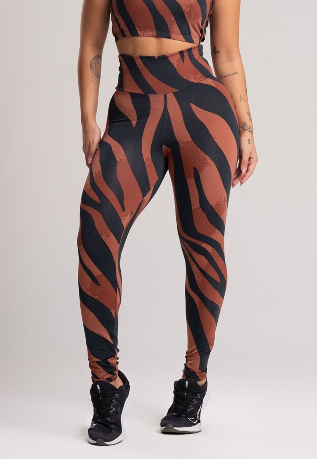 Imagem principal Calça Legging MVB Modas Cintura Alta Safari Mvb Modas estampado/marrom/multicolorido/preto