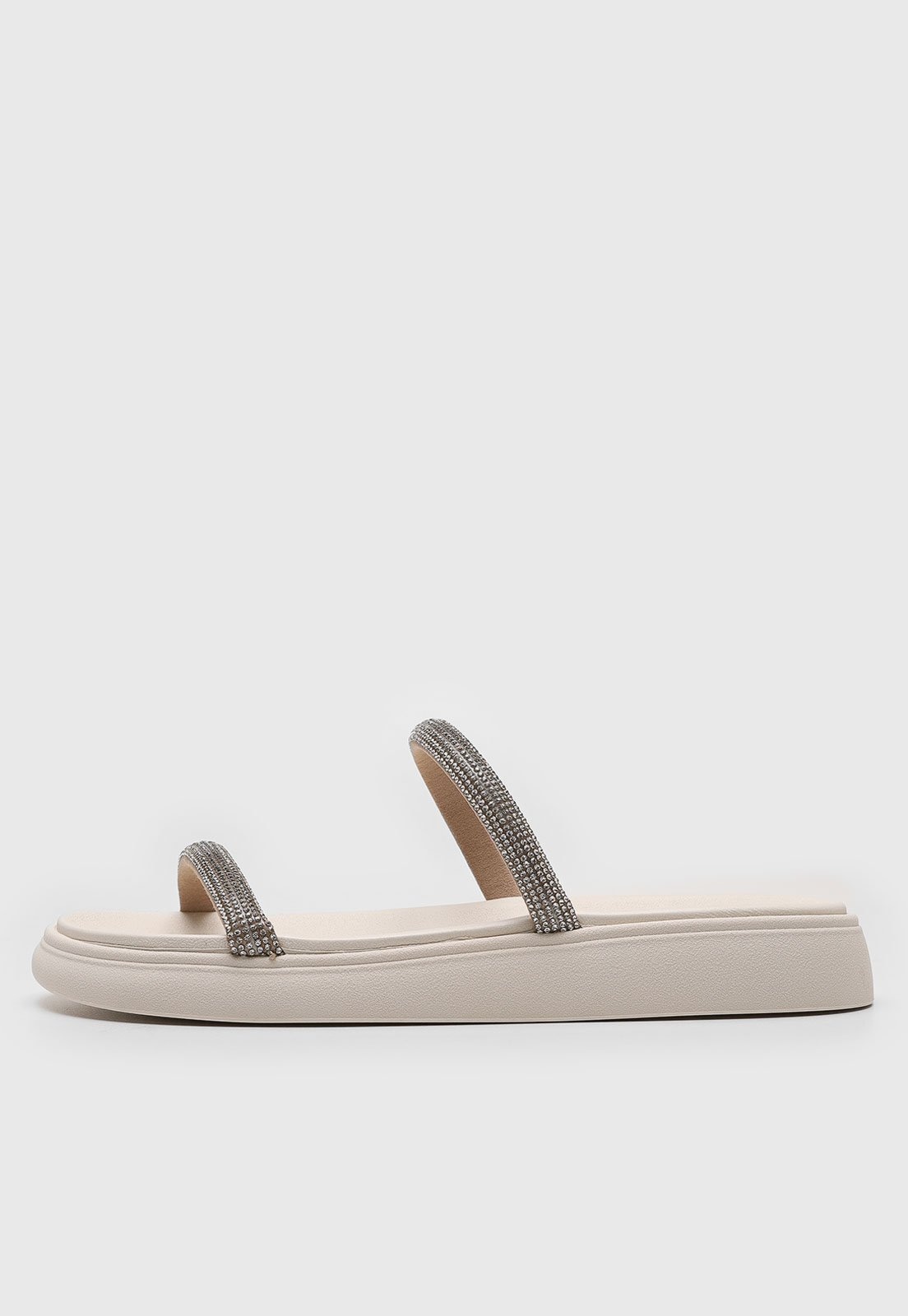 Imagem principal Rasteira Moleca Tiras Pedrarias Branca MOLECA branco