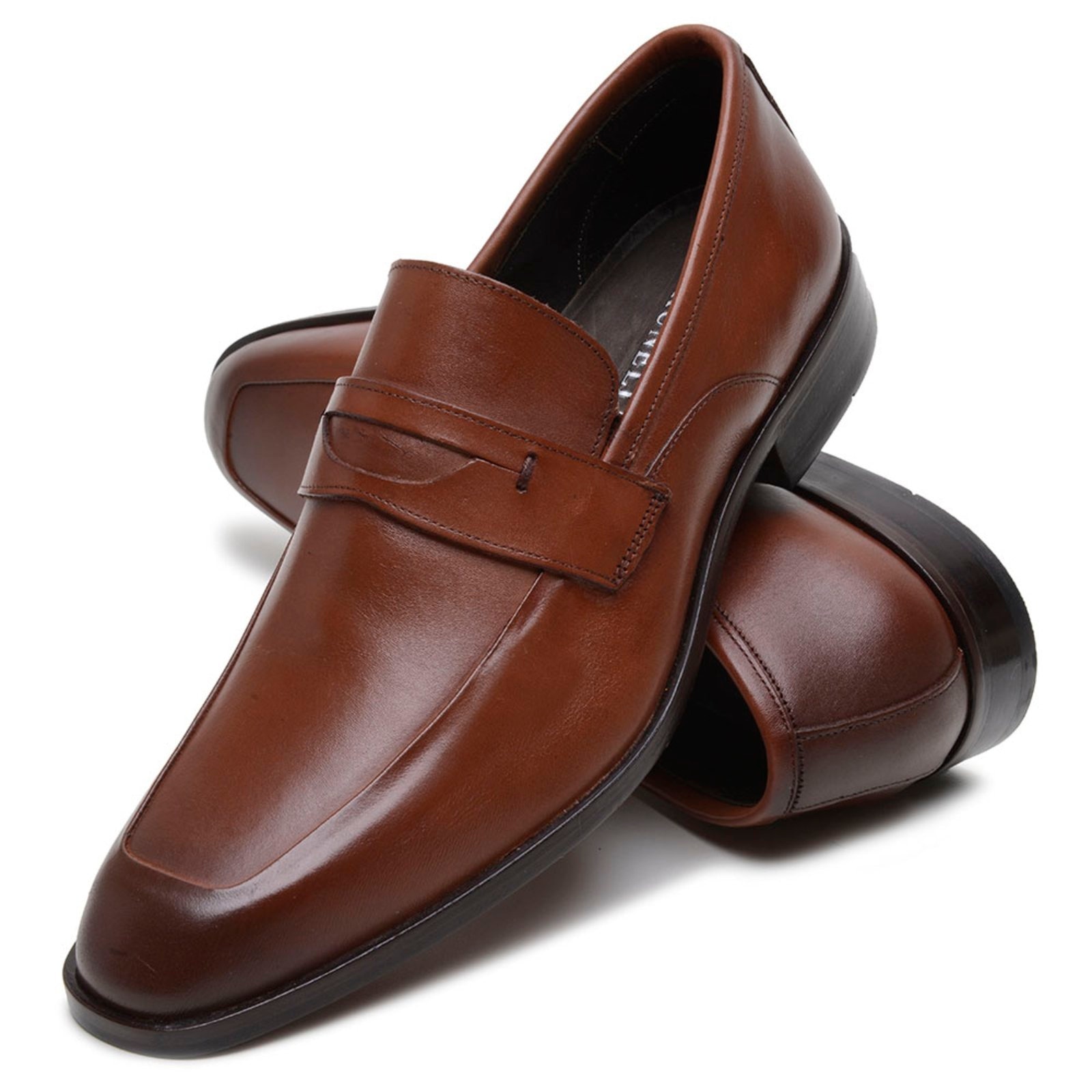 Imagem principal Sapato Masculino Social Veritimo Em Couro Mocassim Clássico Oxford Brogue Casual Whisky Veritimo marrom