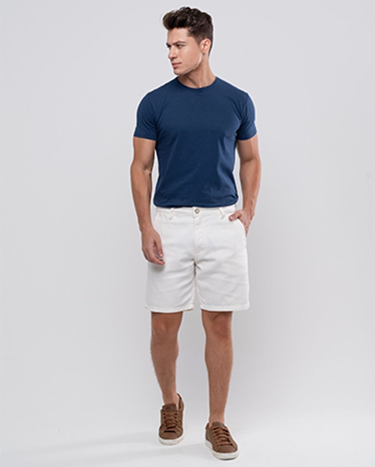Imagem principal Bermuda Sarja Chino Masculina Básica 24291 Off White Consciência off-white white