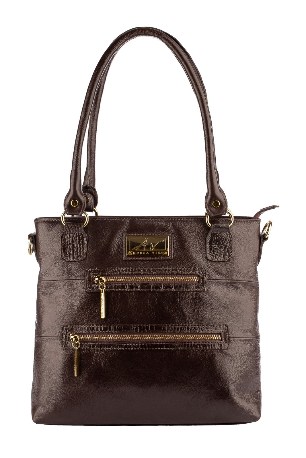 Imagem principal Bolsa de ombro em couro liso Alícia - Café Andrea Vinci vermelho