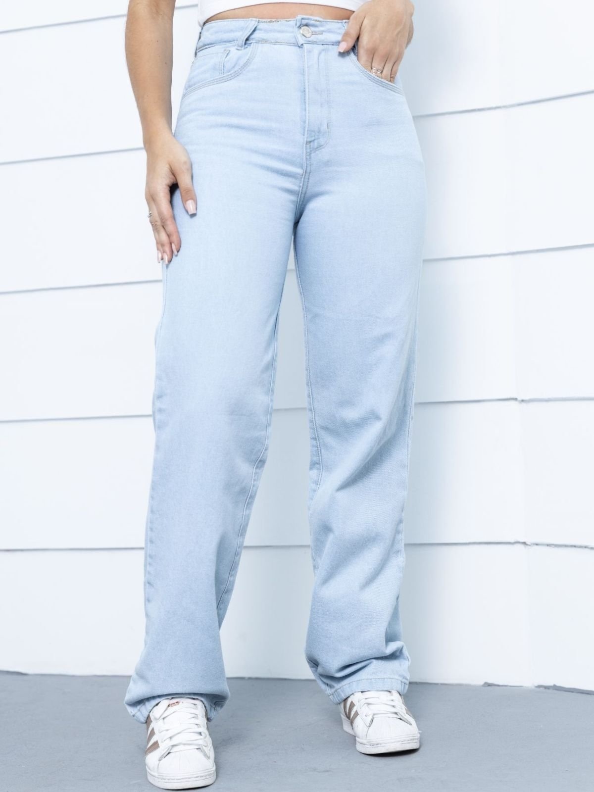 Imagem principal Calça Jeans Wide Leg Feminina Dra Maia Claro Dra Maia azul