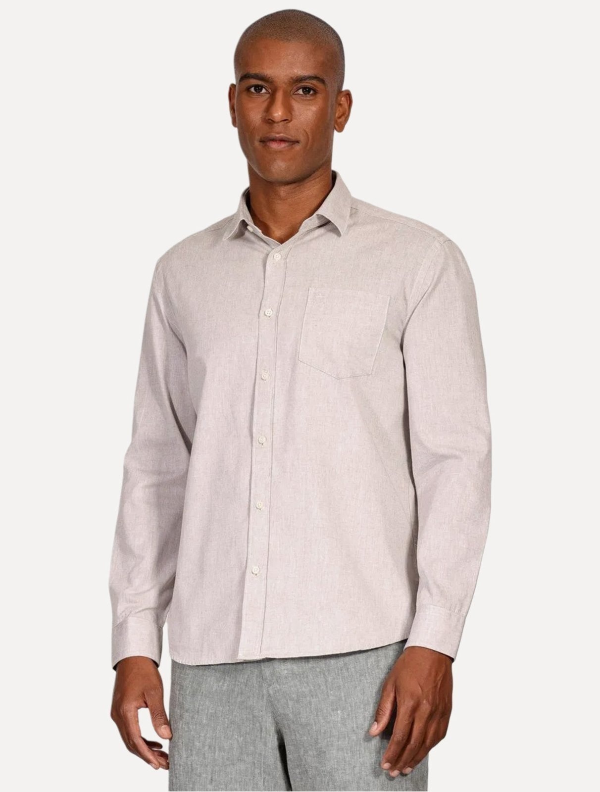 Imagem principal Camisa Aramis Masculina Regular Algodão Lotte Pocket Mescla Aramis cáqui