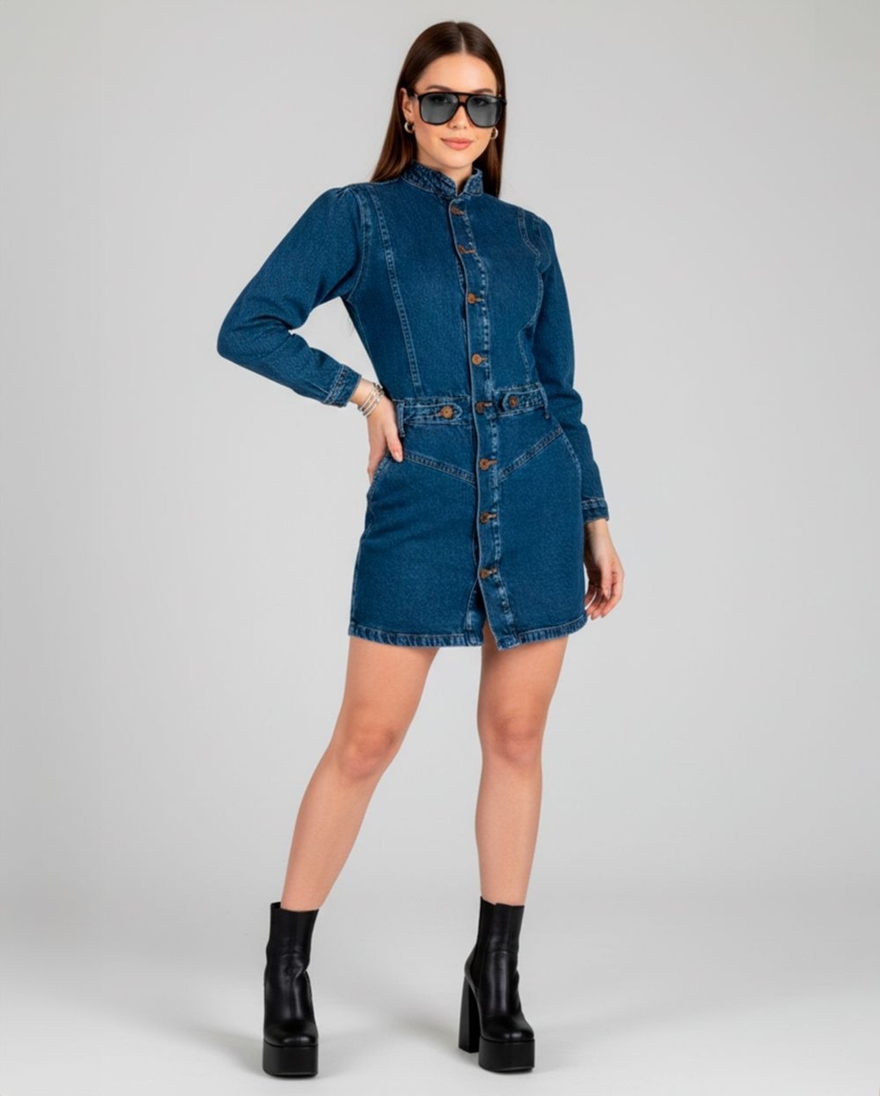 Imagem principal Vestido Feminino Curto 24703 Escura Consciência jeans