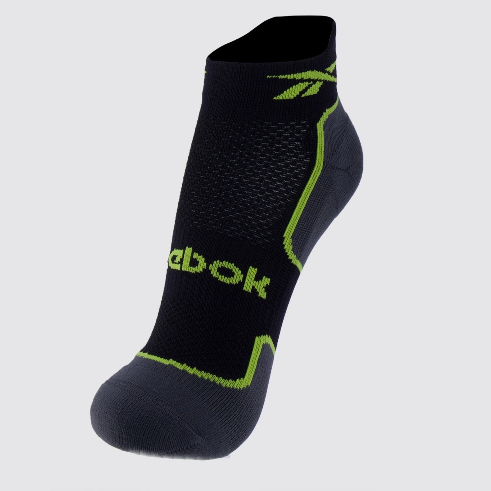 Imagem principal Meia Reebok Cano Invisível Performance Feminina Preta e Verde Reebok preto verde