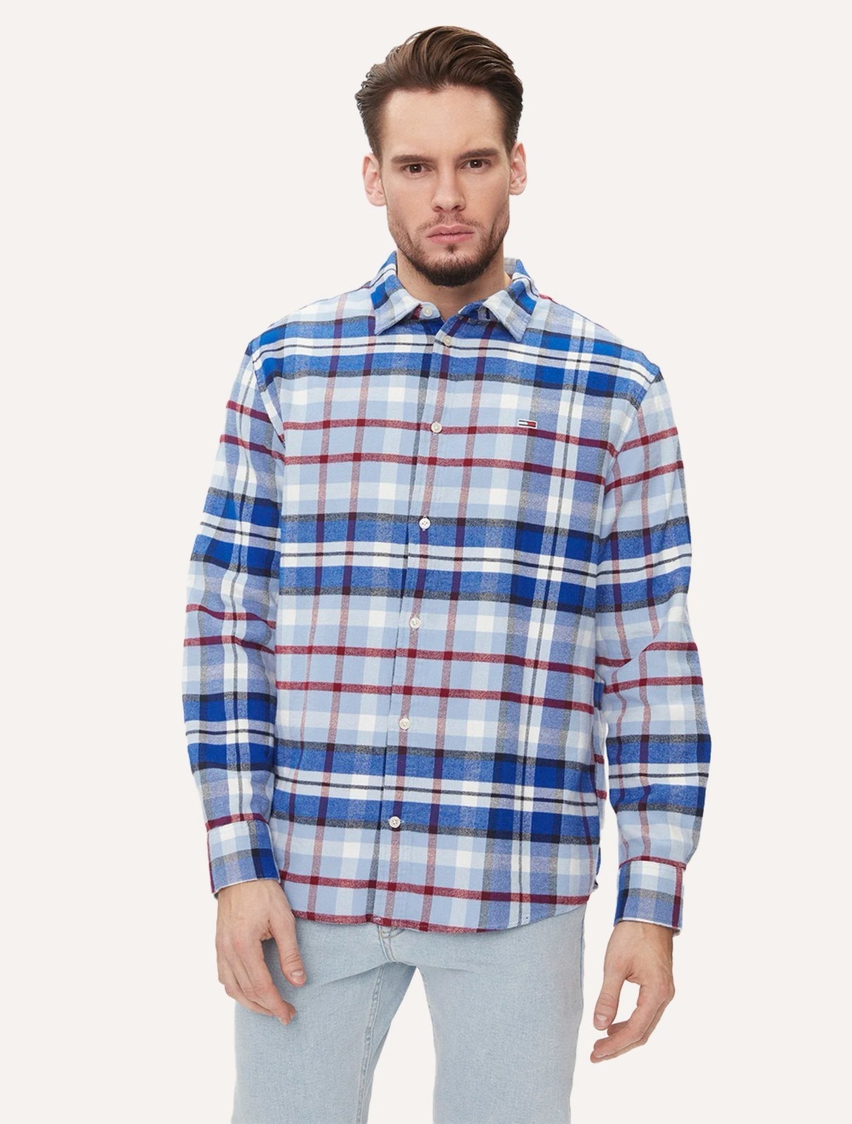 Imagem principal Camisa Tommy Jeans Masculina Regular Xadrez Essential Check Tommy Jeans azul
