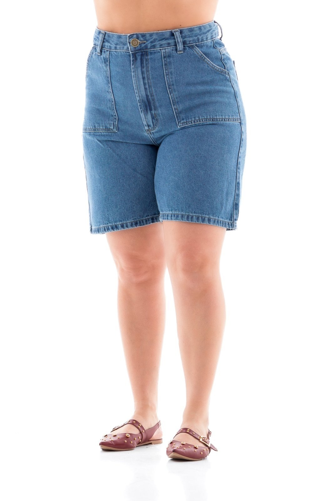 Imagem principal Jorts Jeans Feminino Arauto Mom Chapado ARAUTO JEANS azul