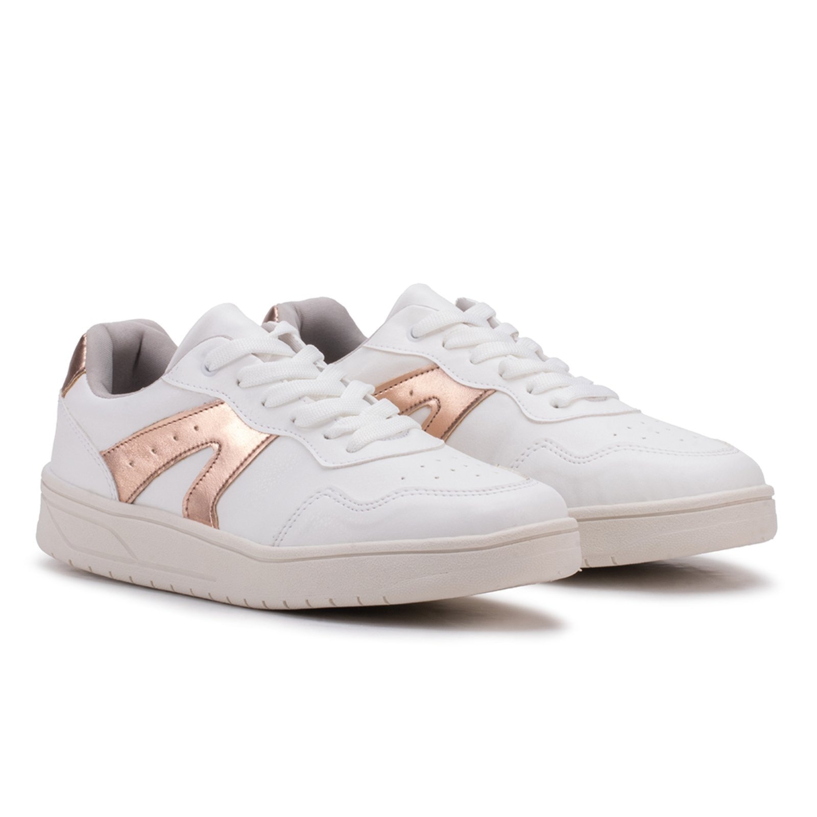 Imagem principal Tenis Feminino Sneakers Moda Original Básico Estilo Shoes branco/bronze
